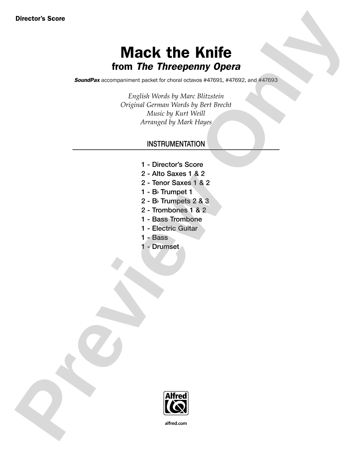 Mack the Knife: Choral SoundPax