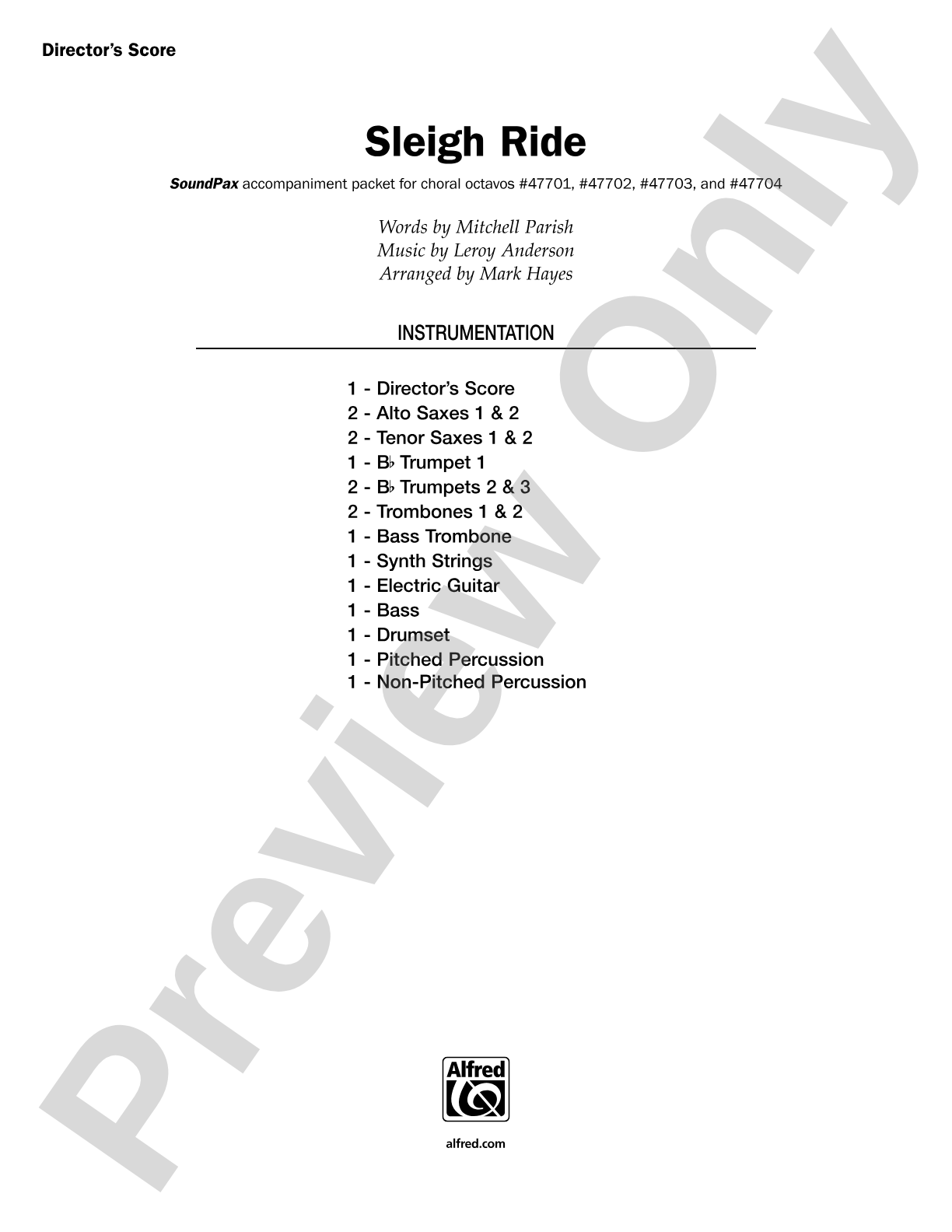 Sleigh Ride: Choral SoundPax