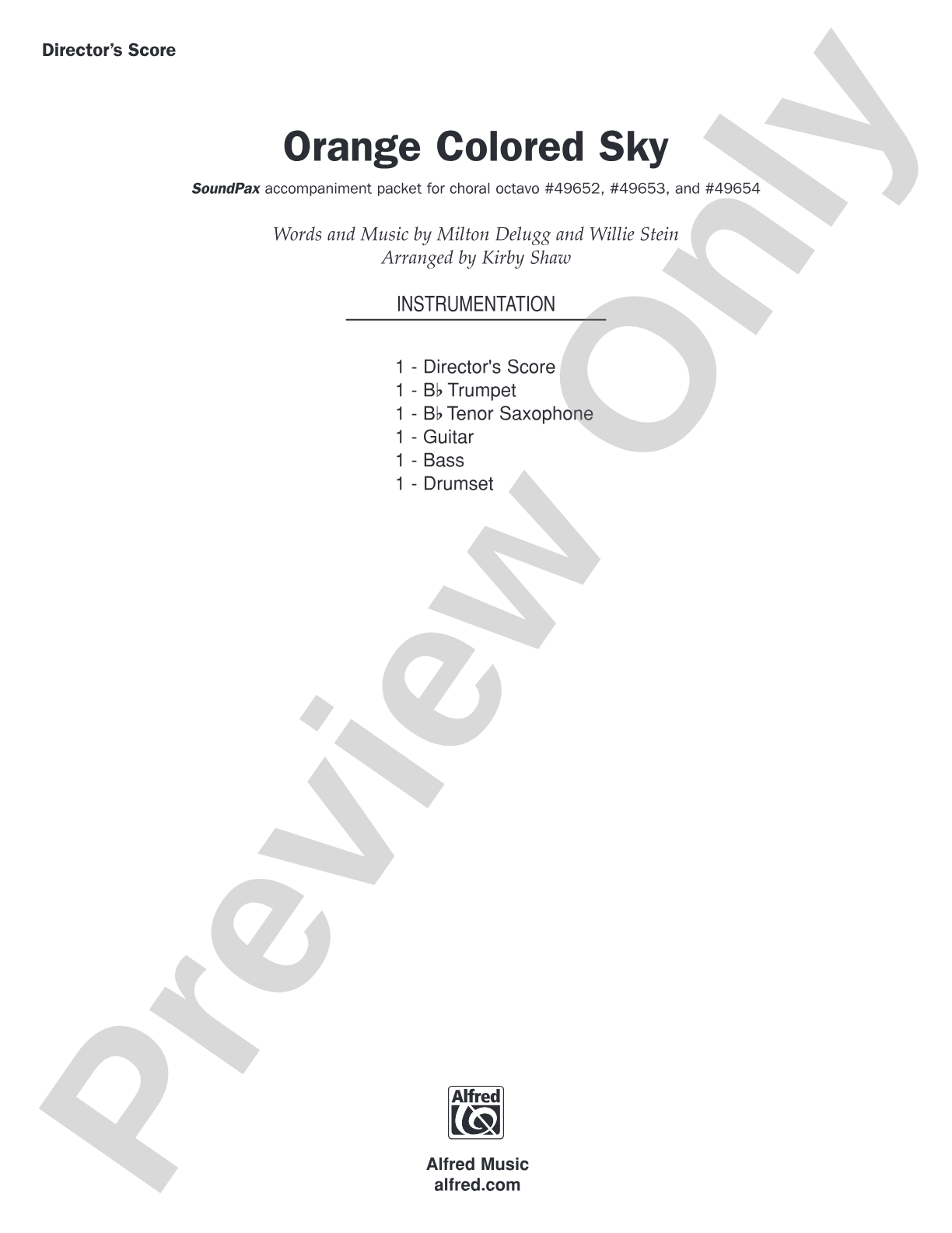 Orange Colored Sky: Choral SoundPax