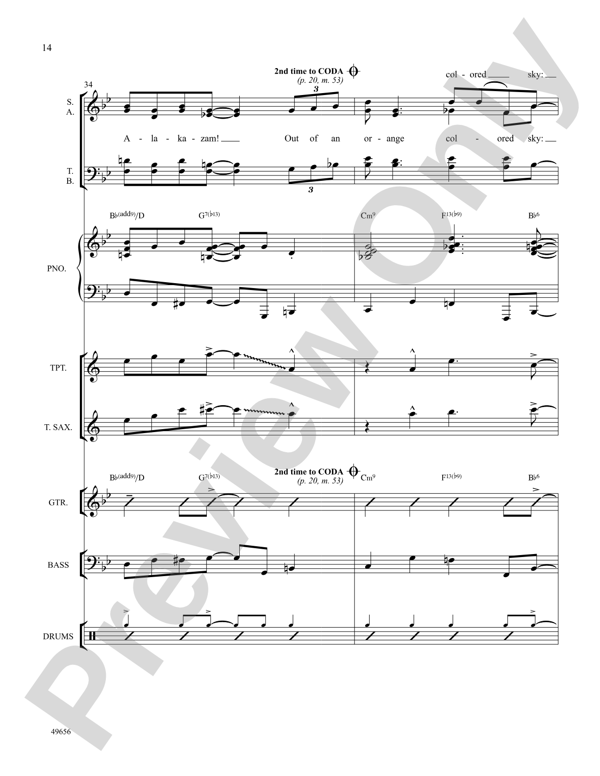 Orange Colored Sky: Choral SoundPax