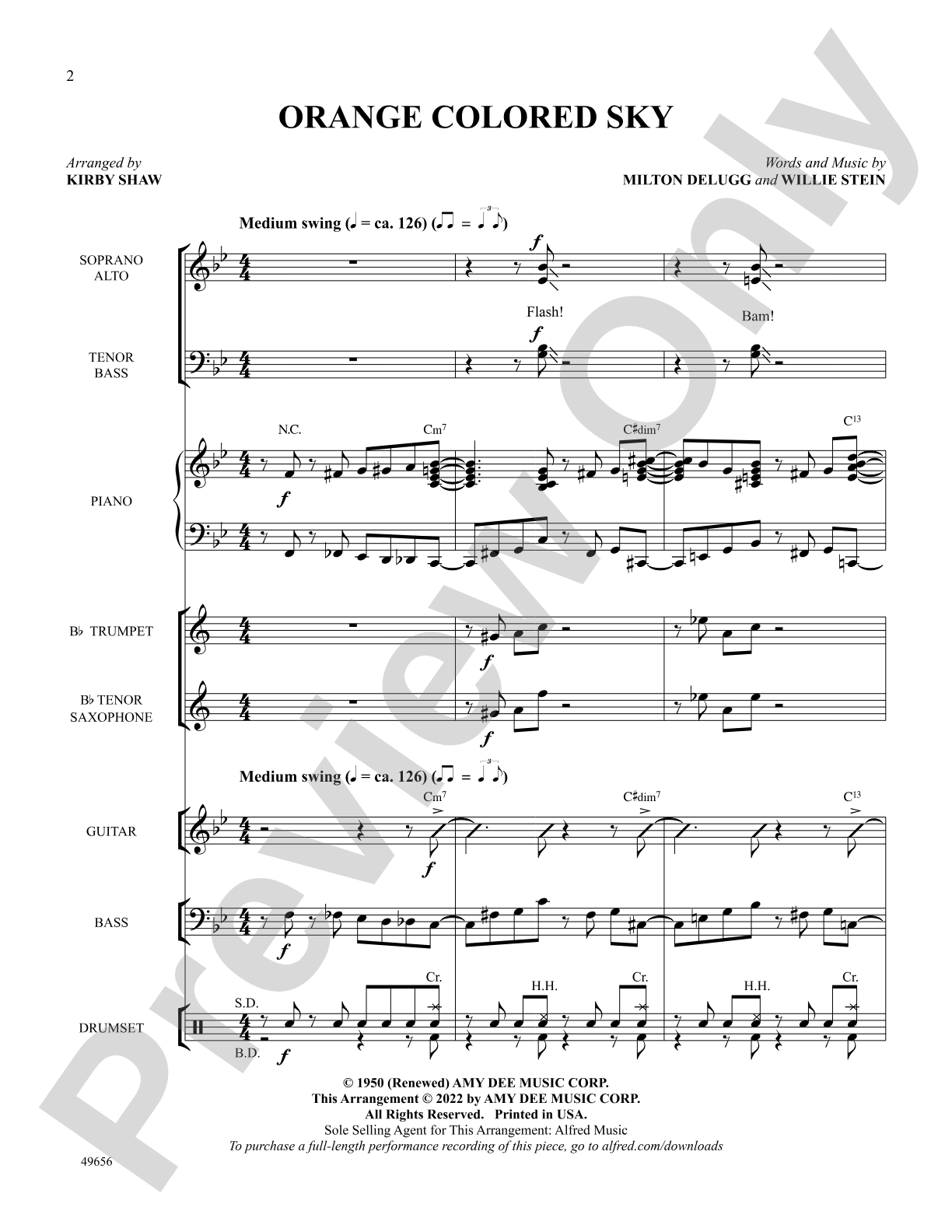 Orange Colored Sky: Choral SoundPax
