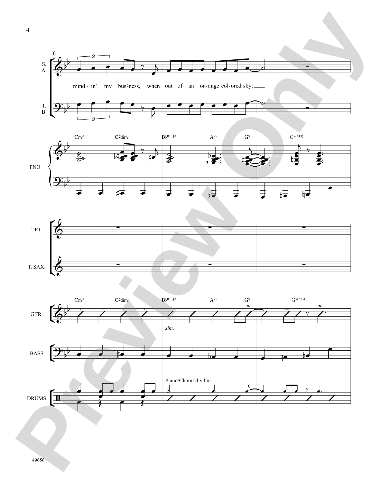 Orange Colored Sky: Choral SoundPax