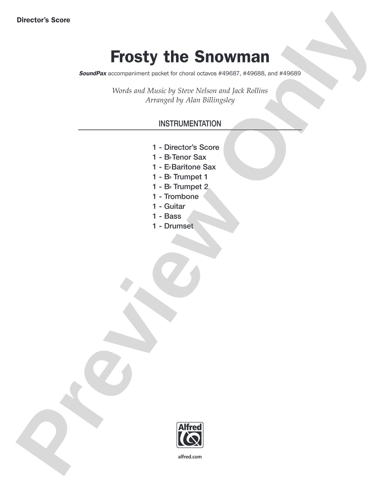 Frosty the Snowman: Choral SoundPax