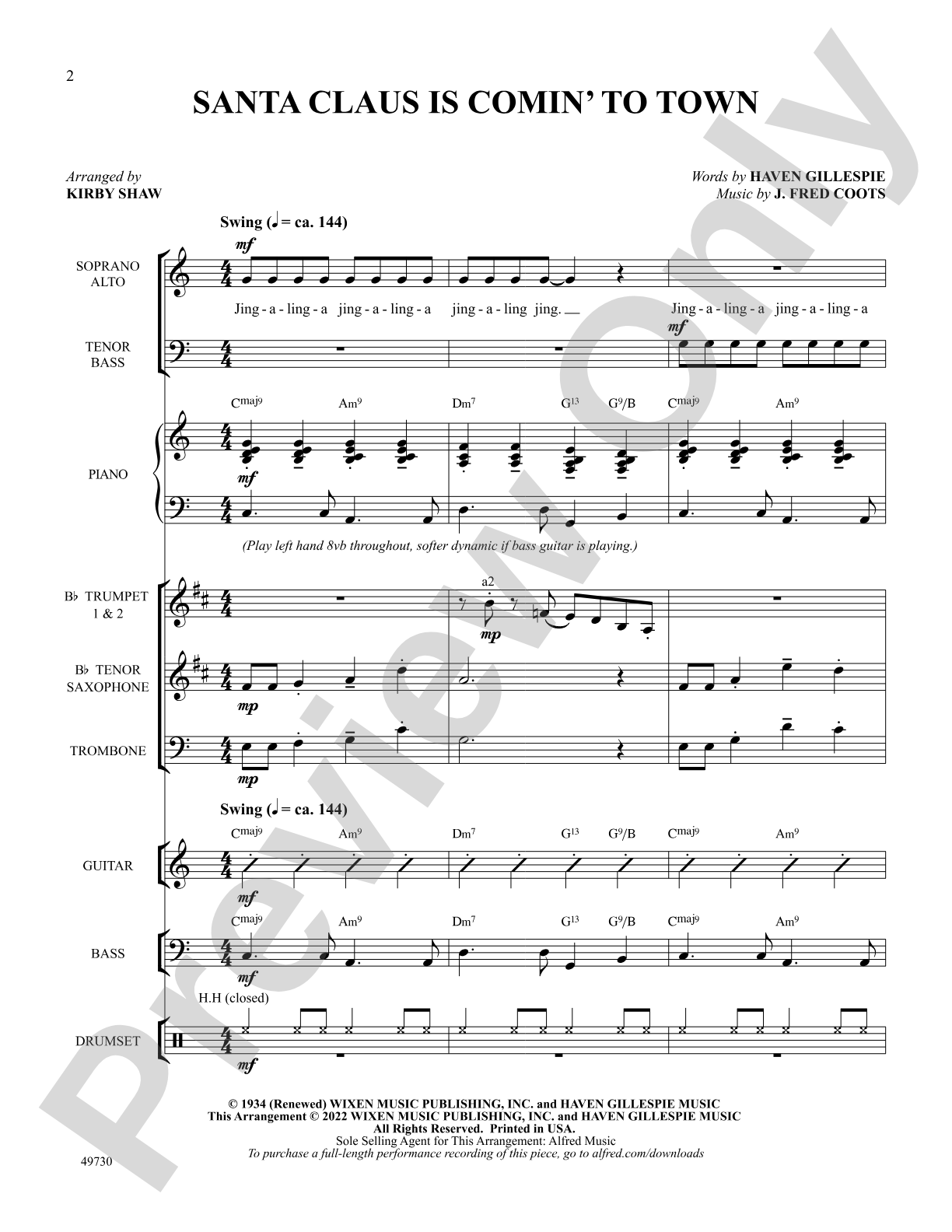 Santa Claus Is Comin' to Town: Choral SoundPax