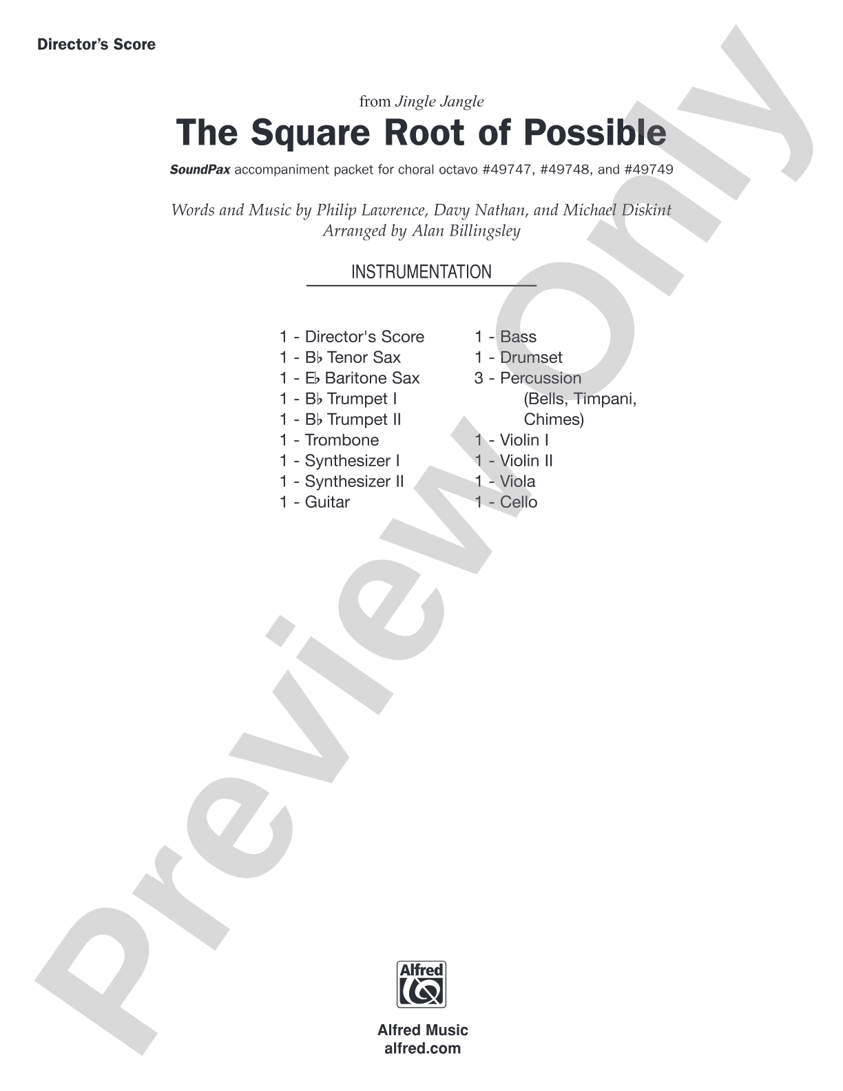 The Square Root of Possible: Score