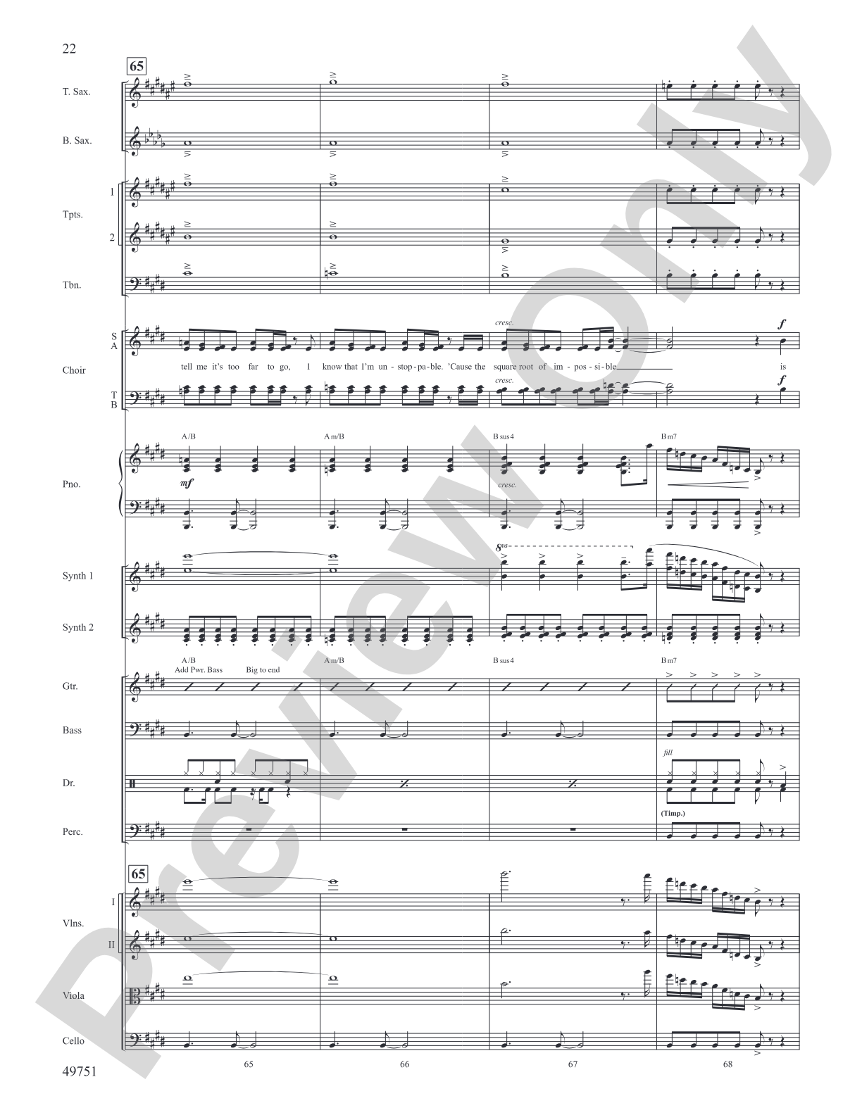 The Square Root of Possible: Score