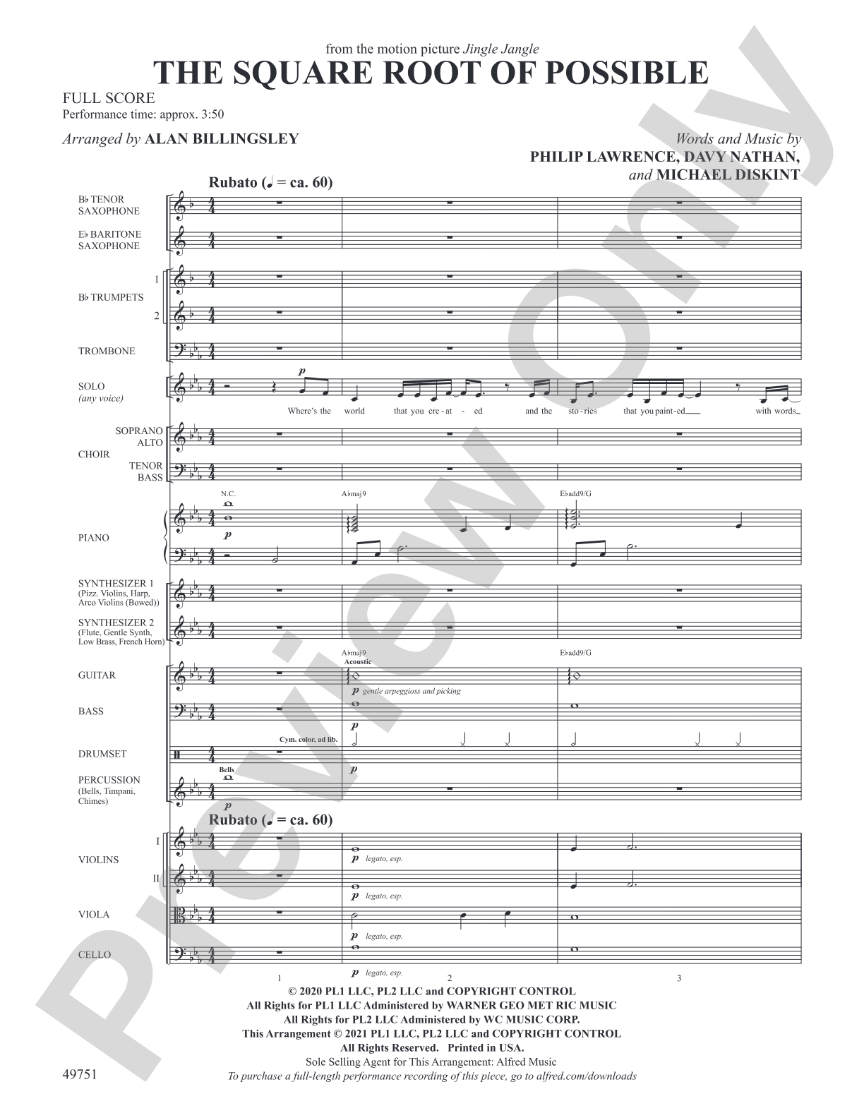 The Square Root of Possible: Score