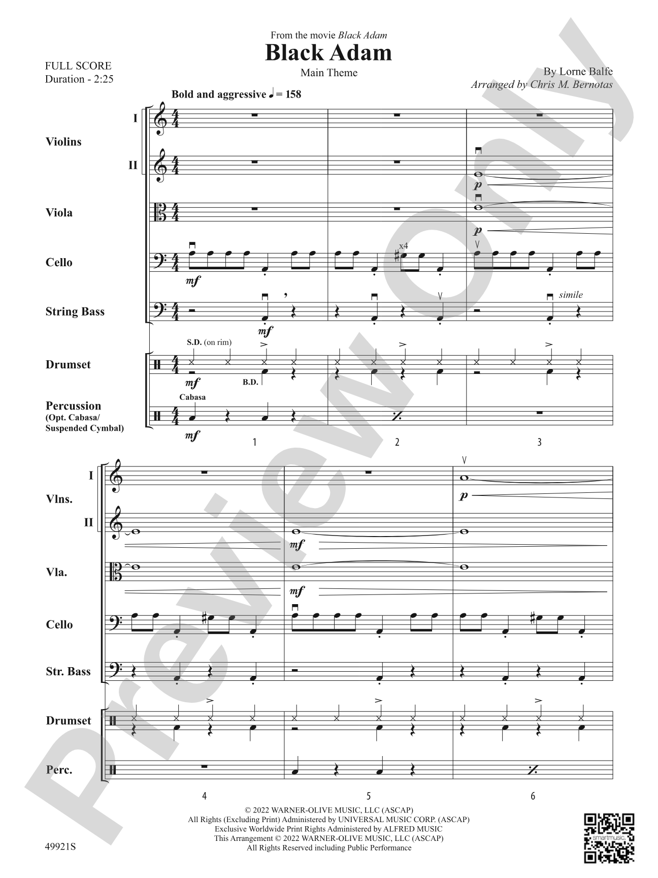 Black Adam: String Orchestra Conductor Score & Parts