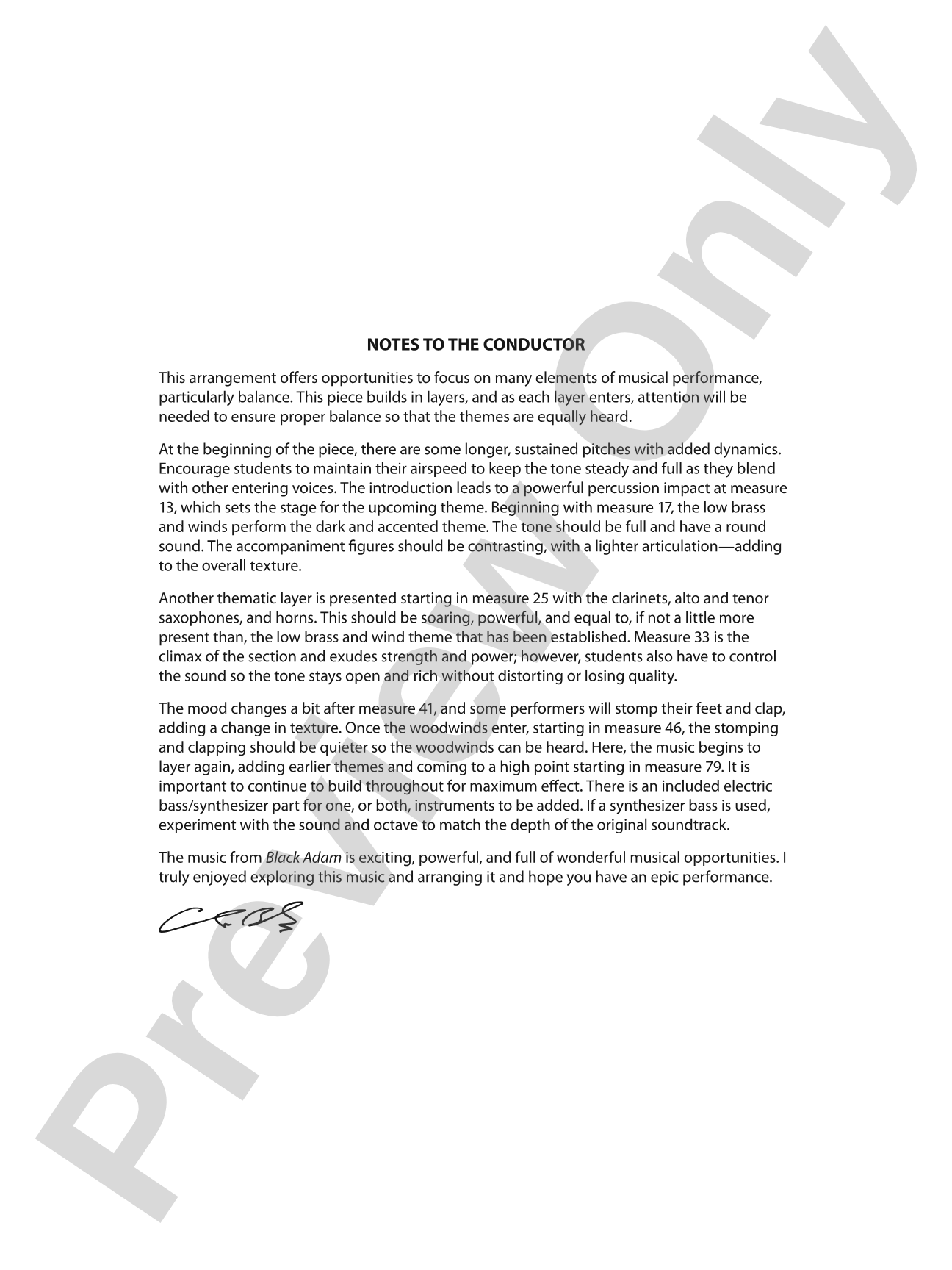 Black Adam: Concert Band Conductor Score & Parts