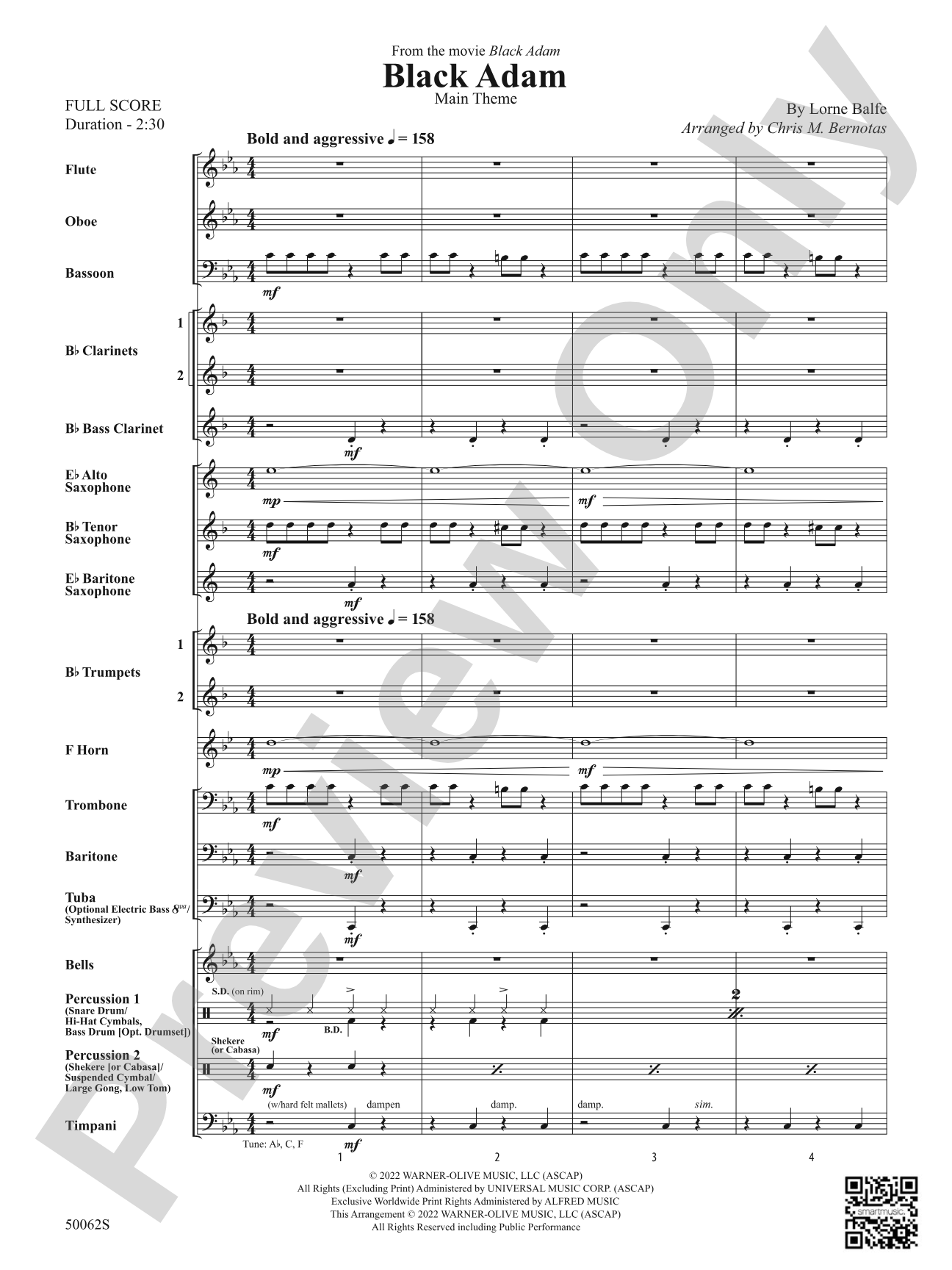 Black Adam: Concert Band Conductor Score & Parts