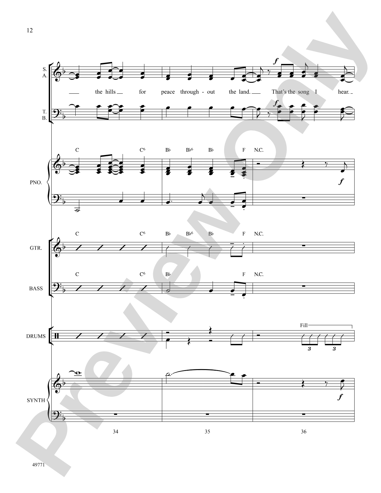 I'd Like to Teach the World to Sing: Score