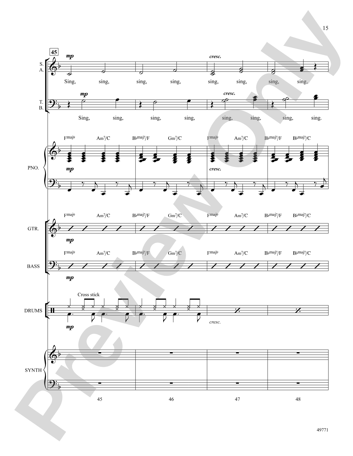 I'd Like to Teach the World to Sing: Score