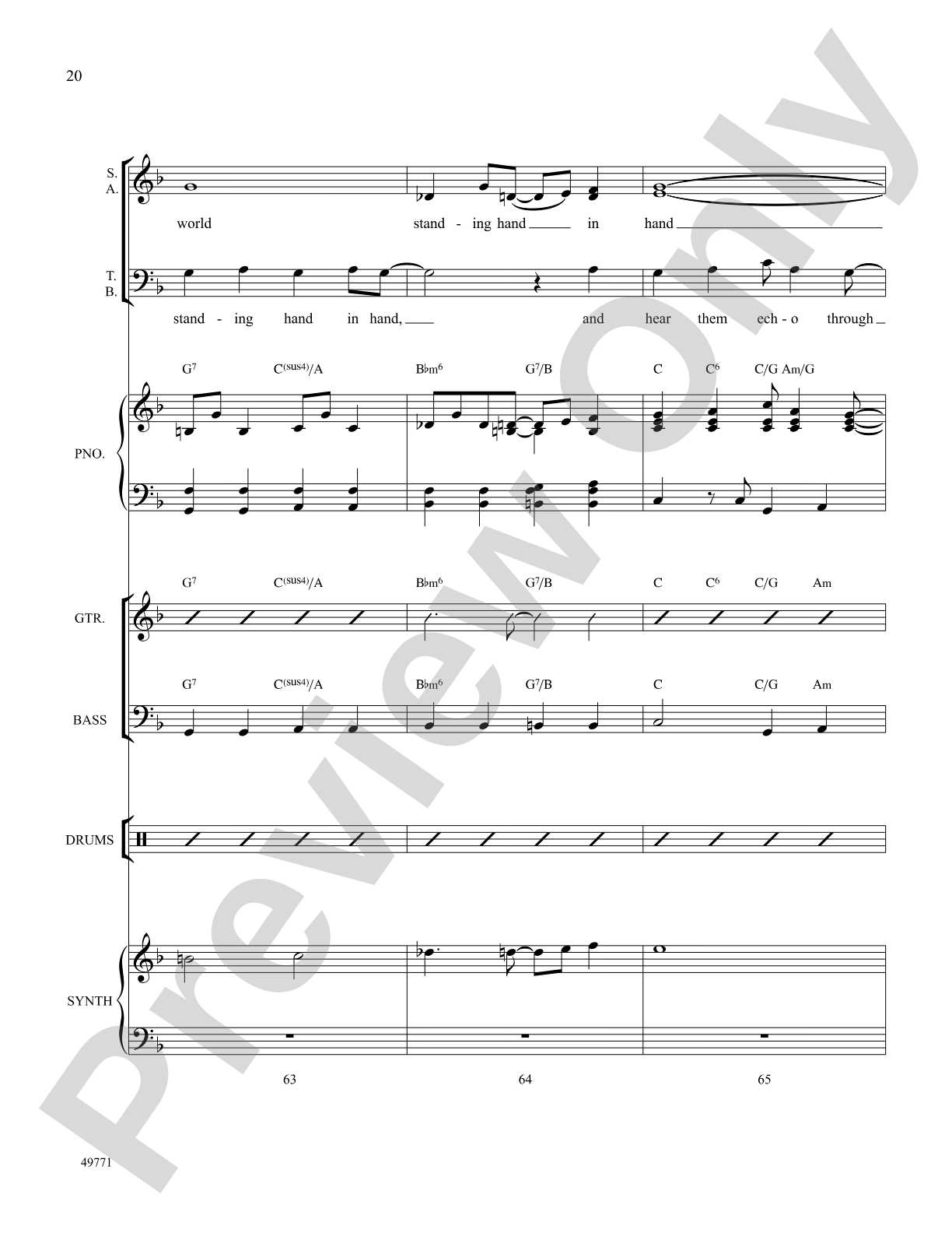 I'd Like to Teach the World to Sing: Score