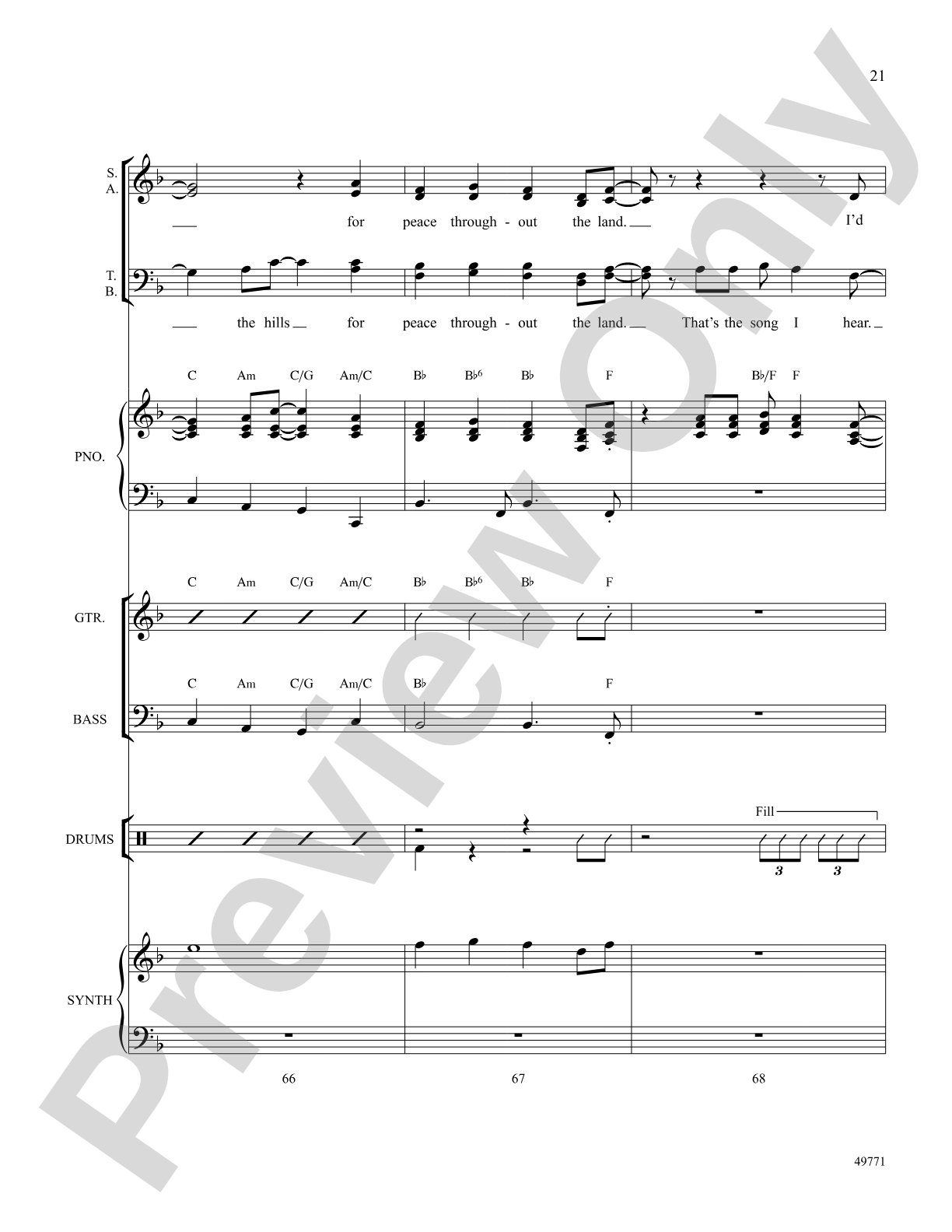 I'd Like to Teach the World to Sing: Score