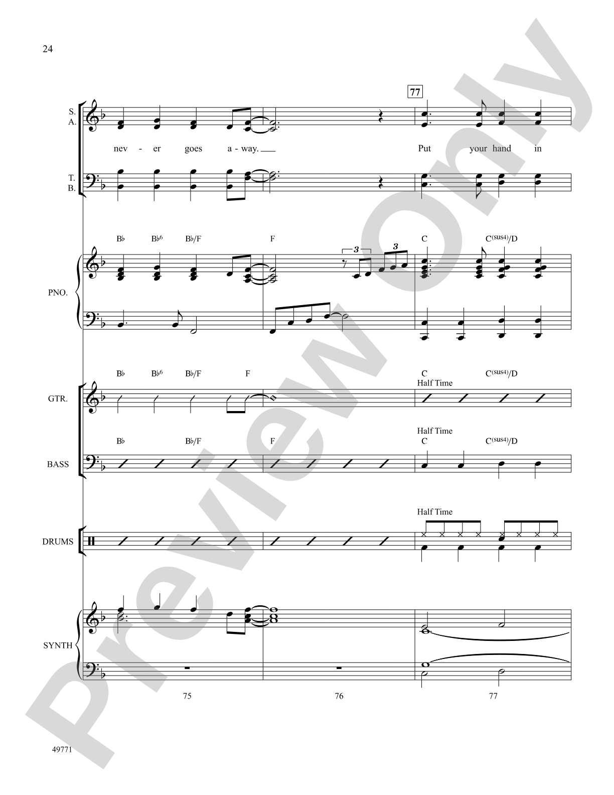 I'd Like to Teach the World to Sing: Score