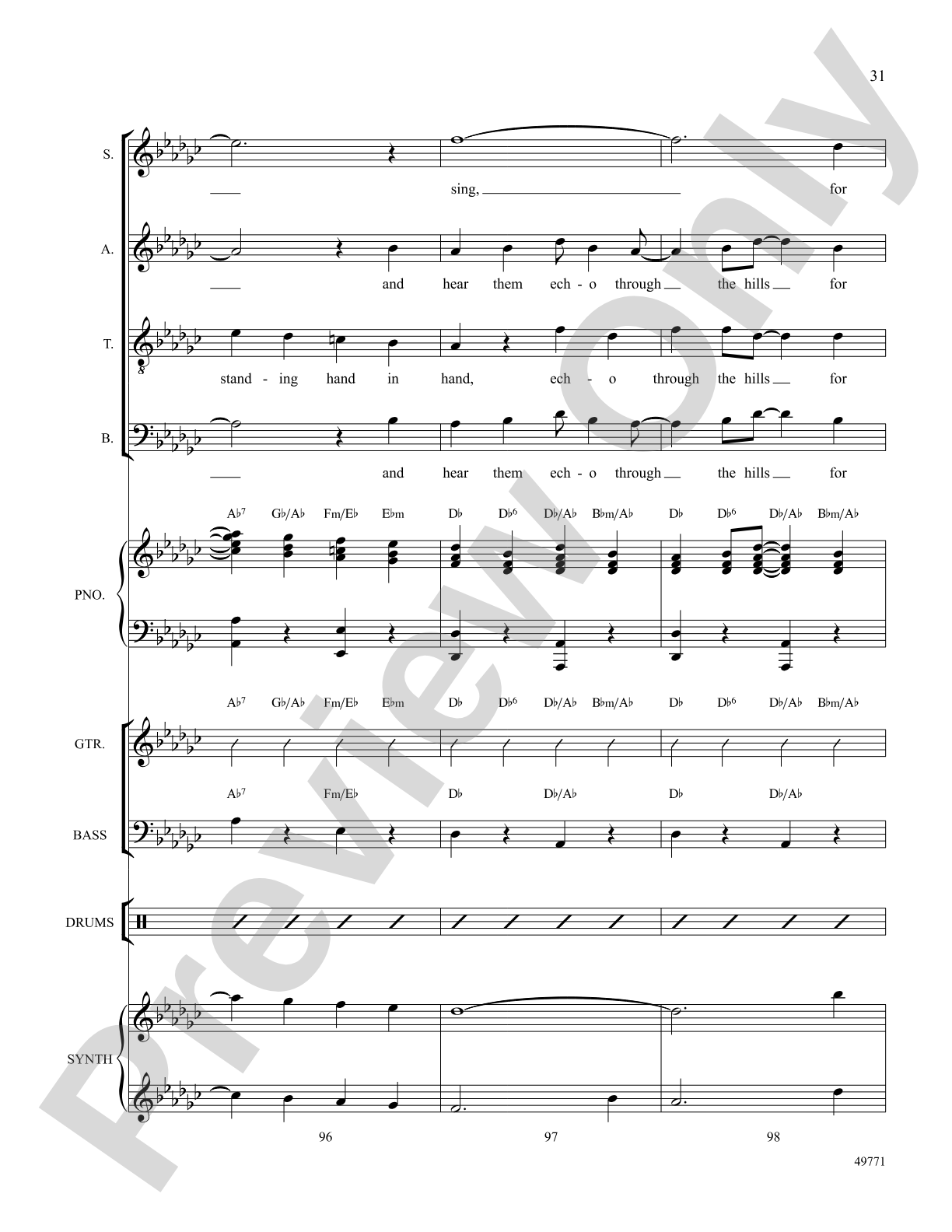 I'd Like to Teach the World to Sing: Score