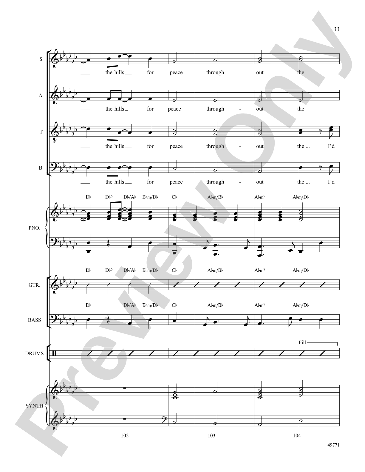 I'd Like to Teach the World to Sing: Score