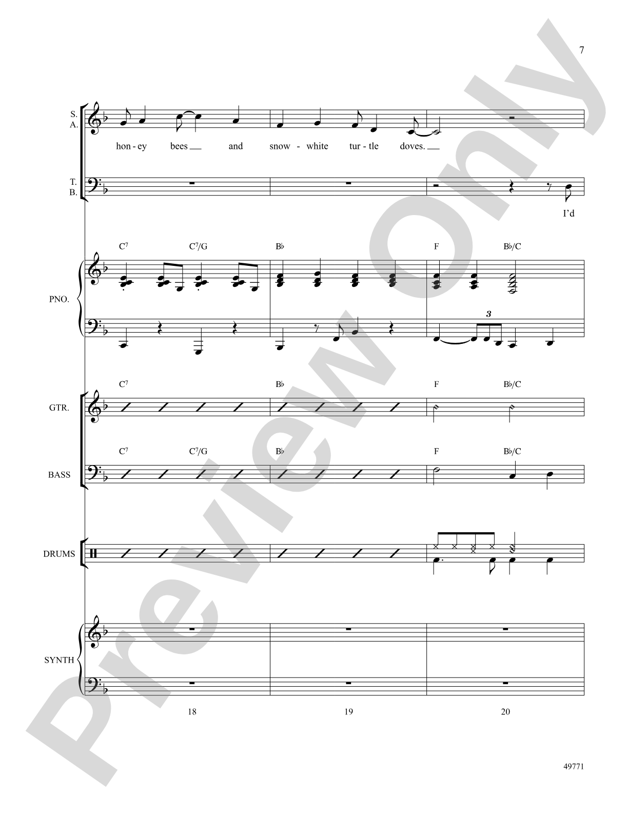 I'd Like to Teach the World to Sing: Score