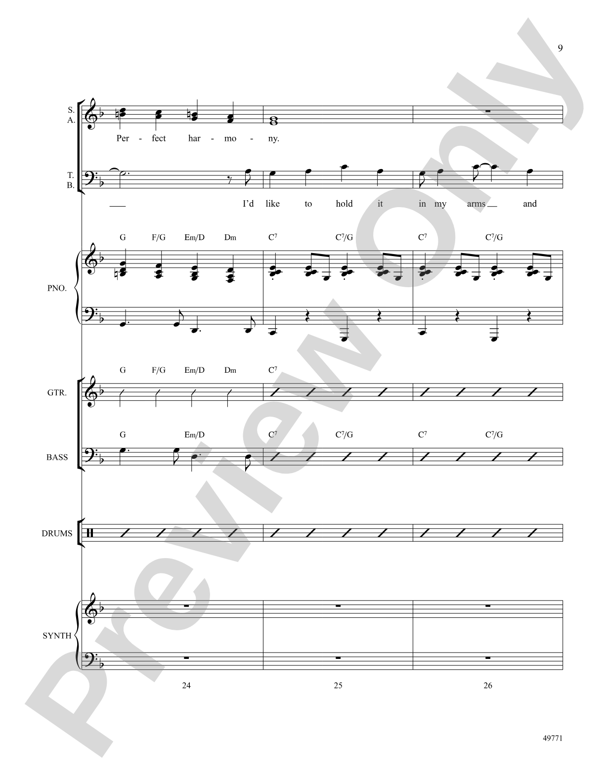 I'd Like to Teach the World to Sing: Score