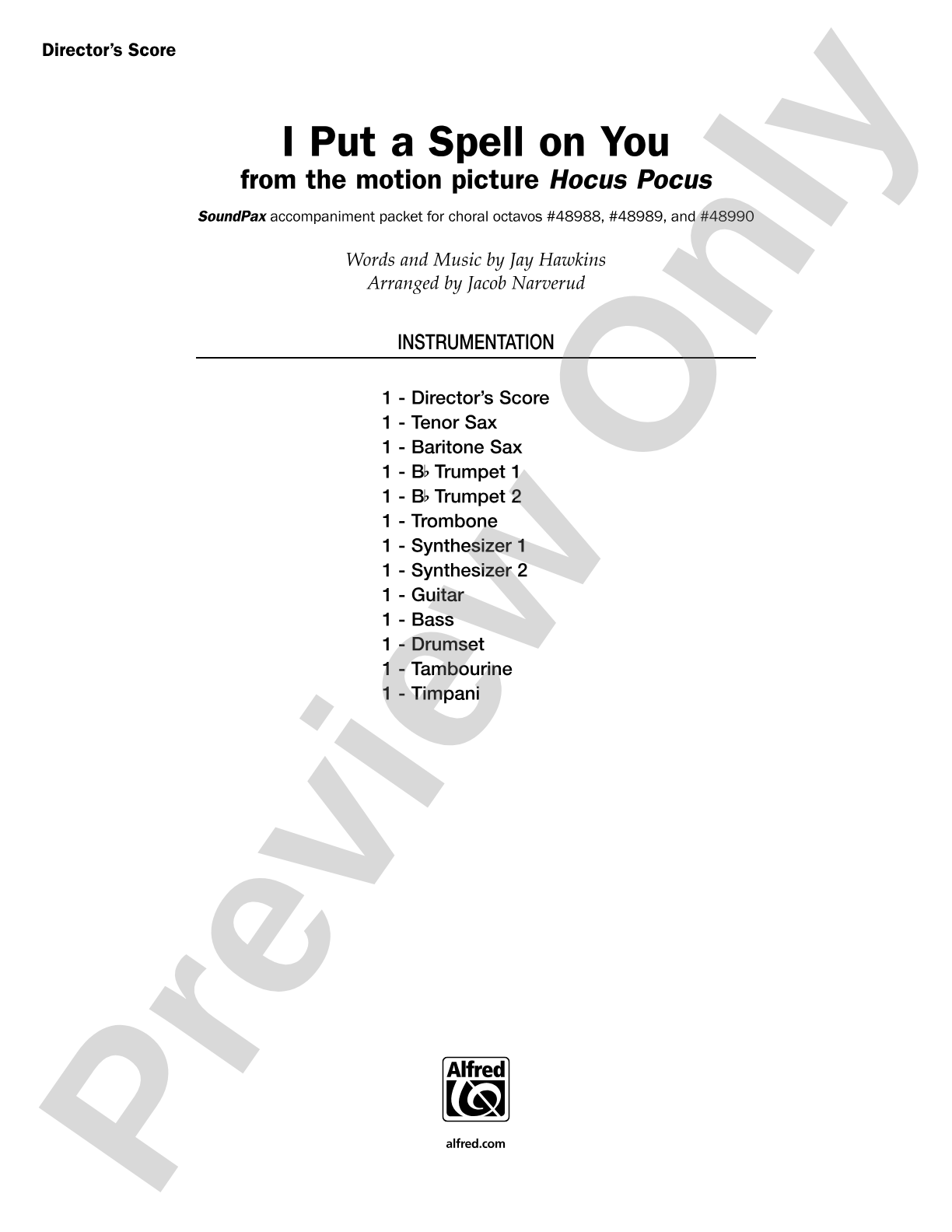 I Put a Spell on You: Choral SoundPax