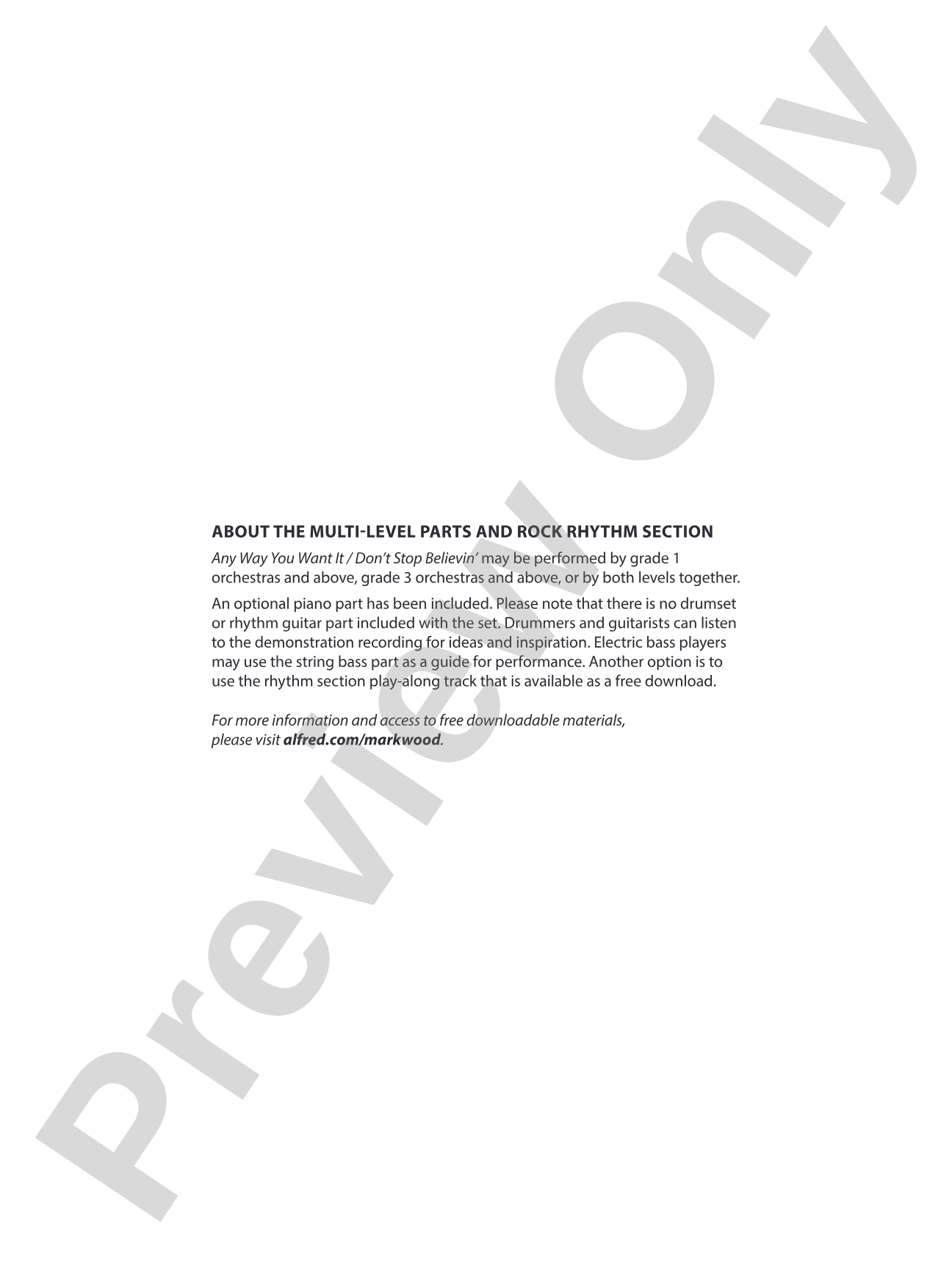 Any Way You Want It / Don't Stop Believin': String Orchestra Conductor Score & Parts