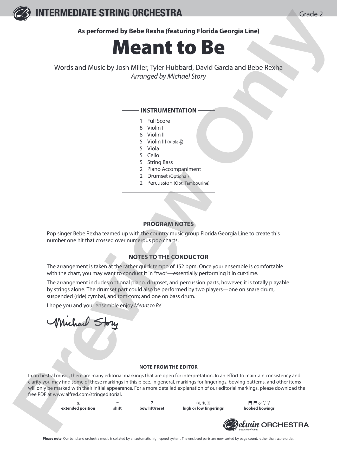 Meant To Be: Flexible String Ensemble Conductor Score & Parts