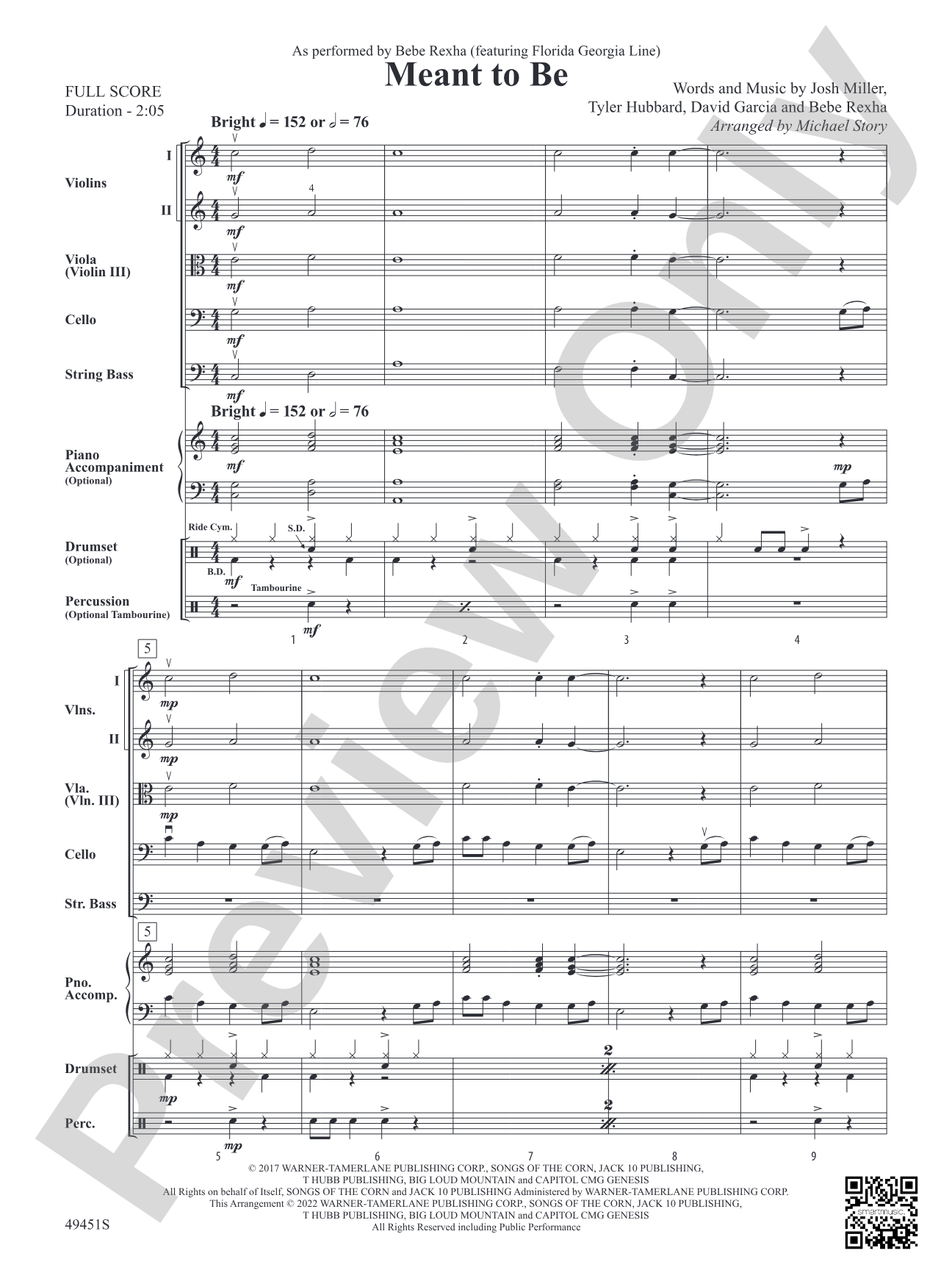 Meant To Be: Flexible String Ensemble Conductor Score & Parts