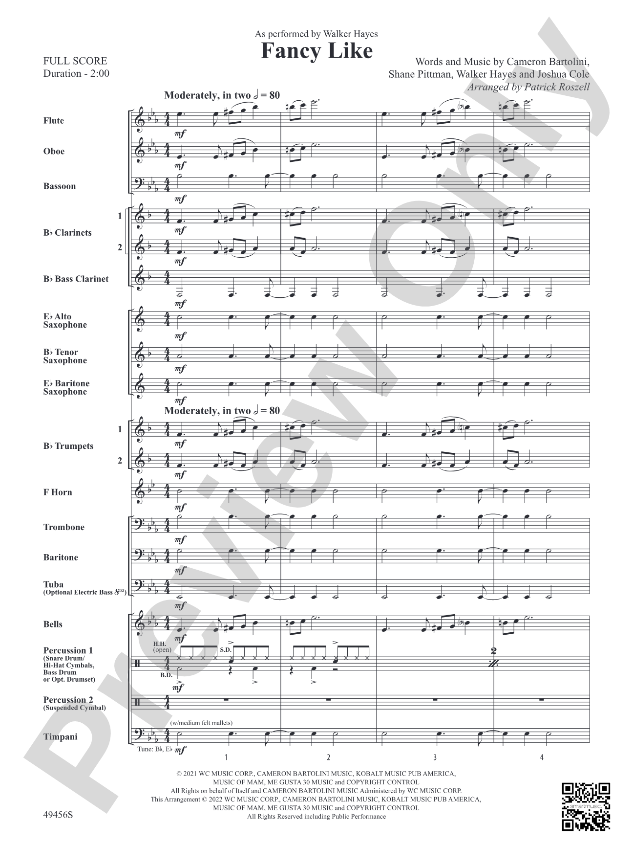 Fancy Like: Concert Band Conductor Score & Parts