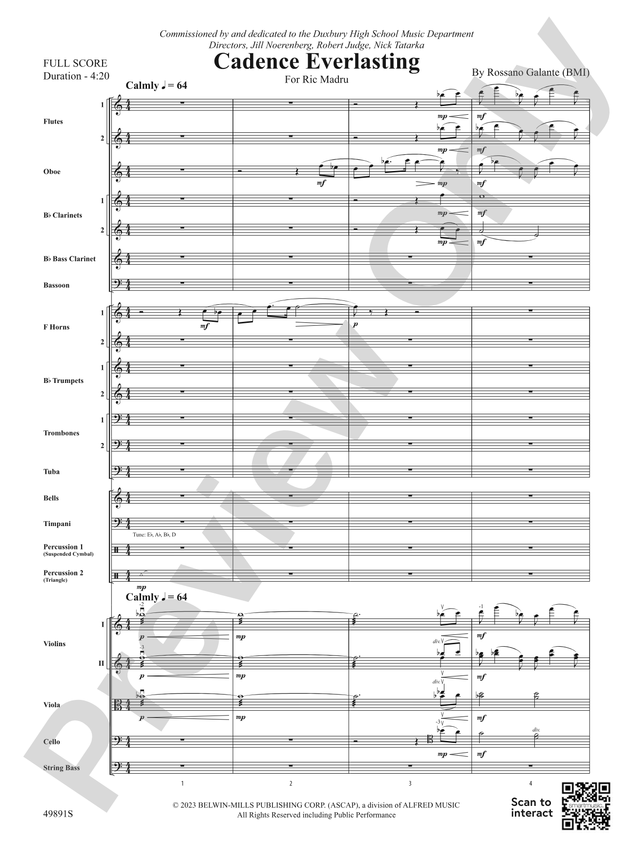 Cadence Everlasting: Full Orchestra Conductor Score & Parts