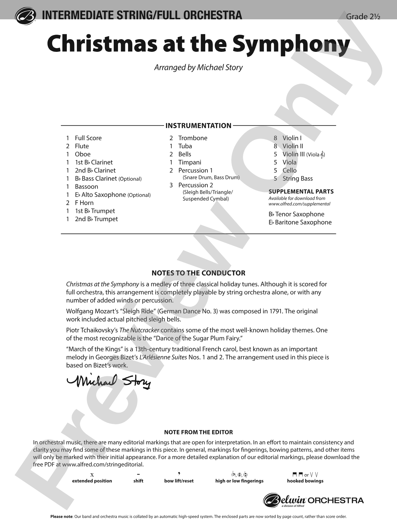 Christmas at the Symphony: Full Orchestra Conductor Score & Parts