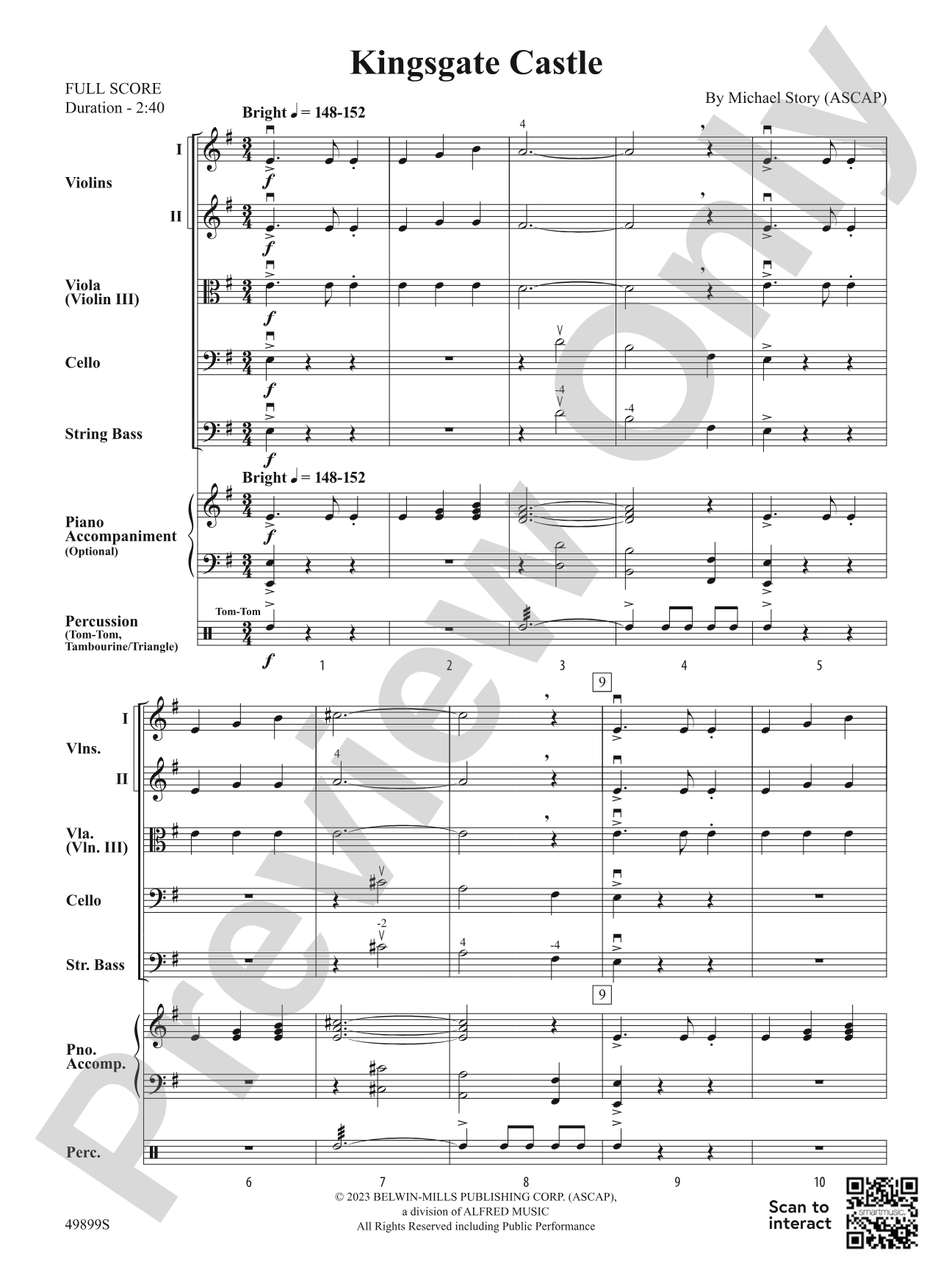 Kingsgate Castle: String Orchestra Conductor Score & Parts