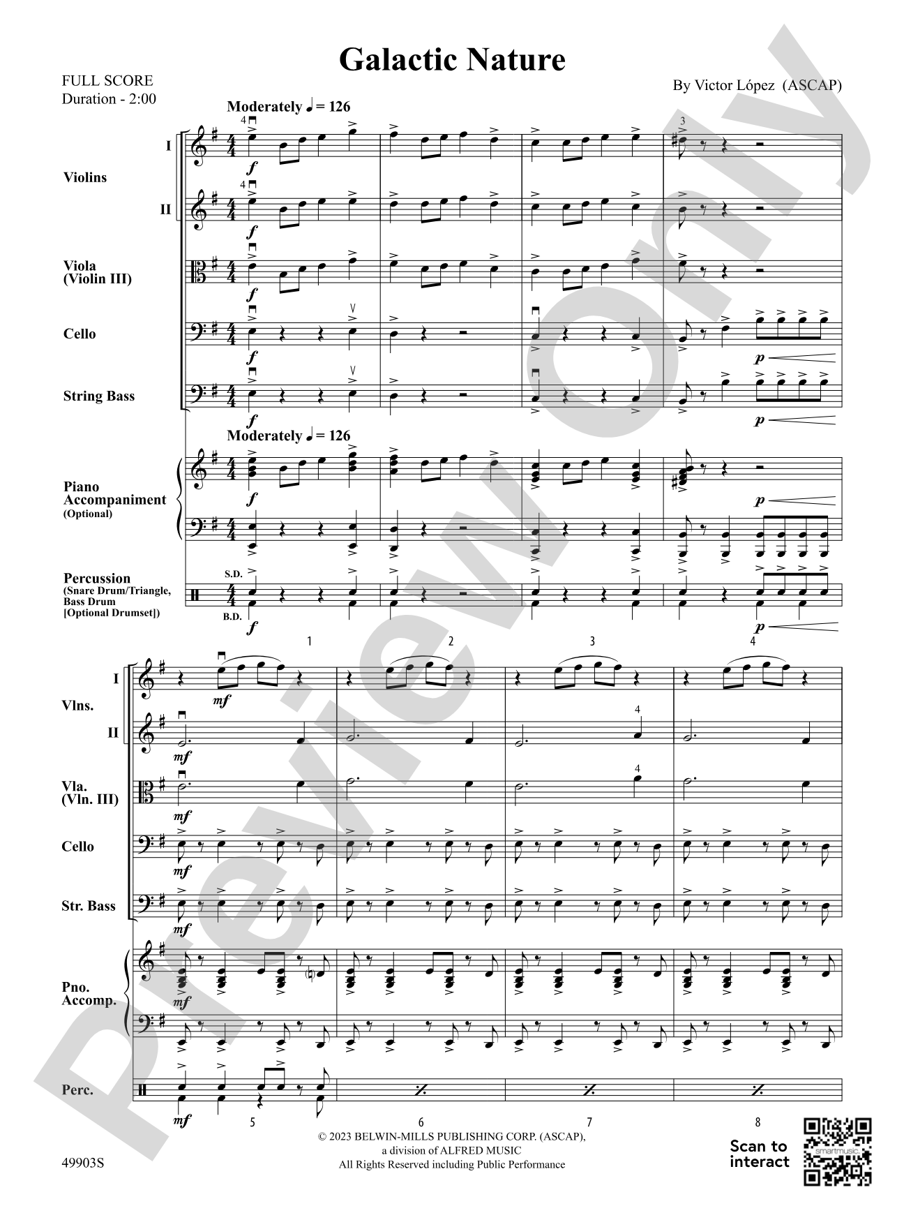 Galactic Nature: String Orchestra Conductor Score & Parts