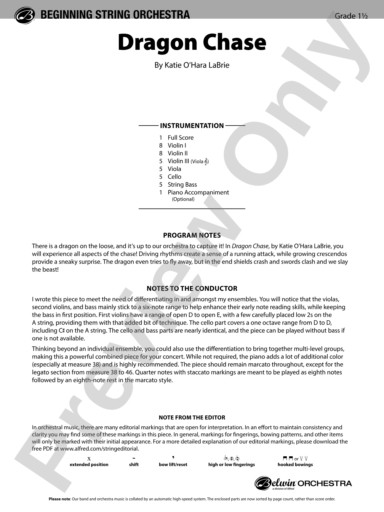 Dragon Chase: String Orchestra Conductor Score & Parts
