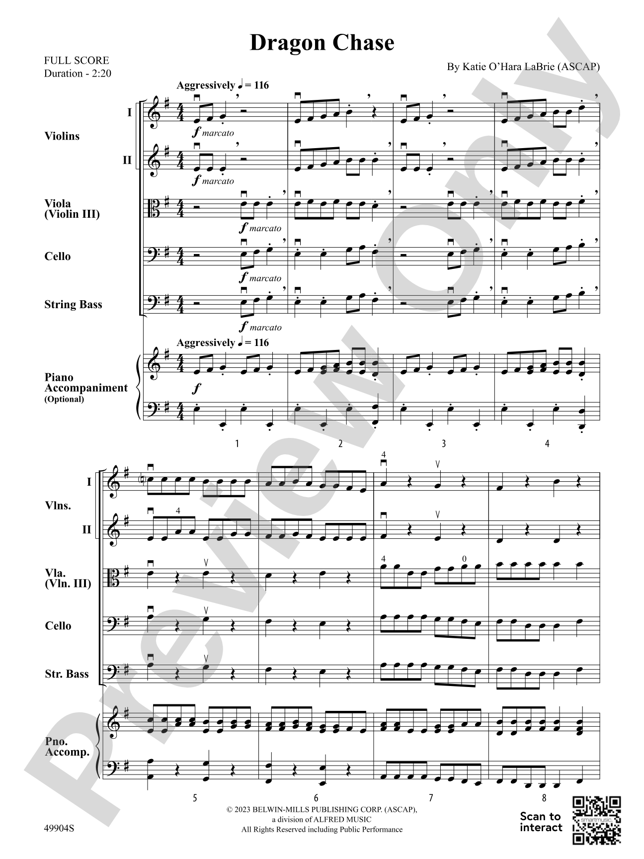 Dragon Chase: String Orchestra Conductor Score & Parts