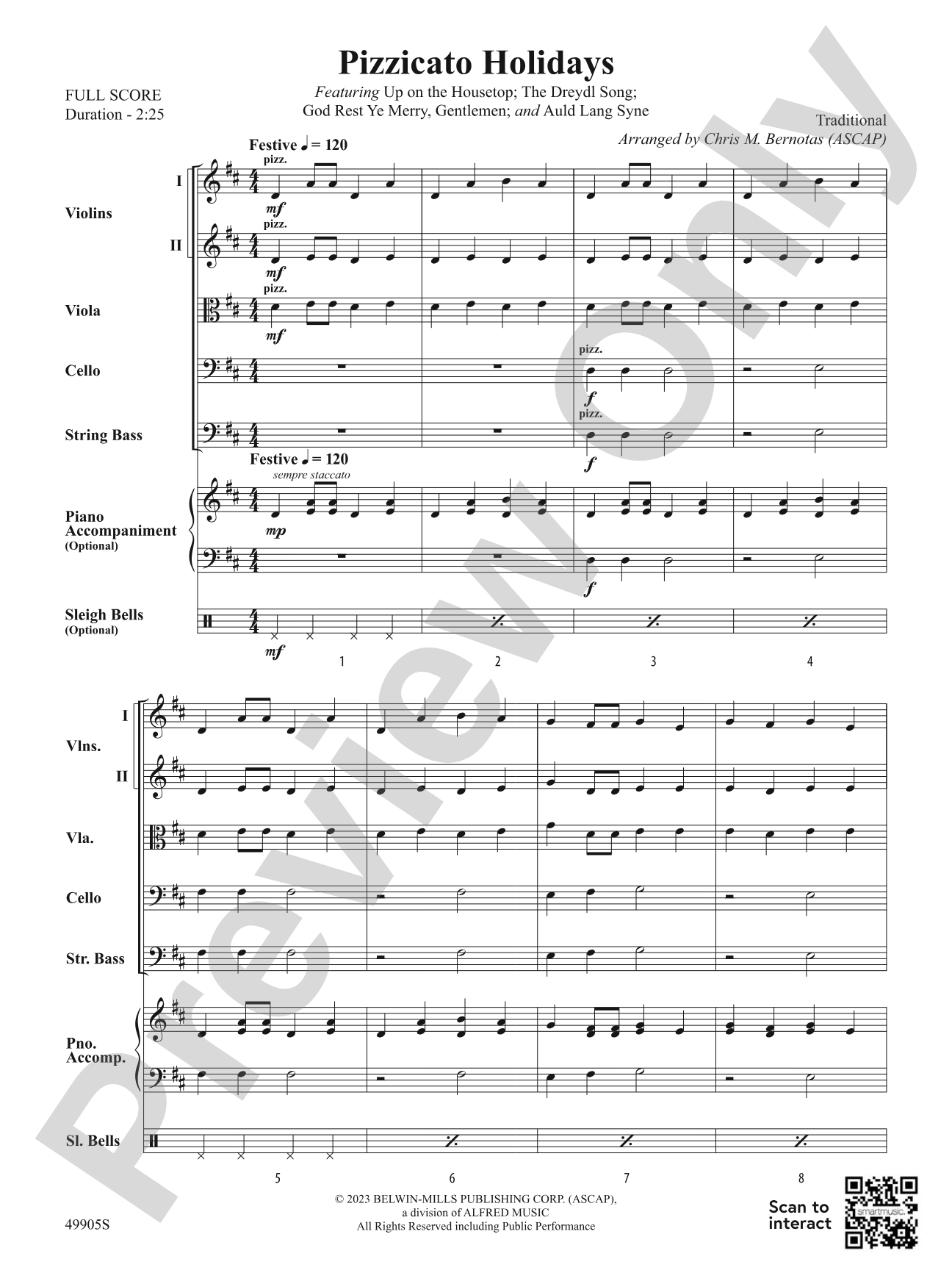 Pizzicato Holidays: String Orchestra Conductor Score & Parts