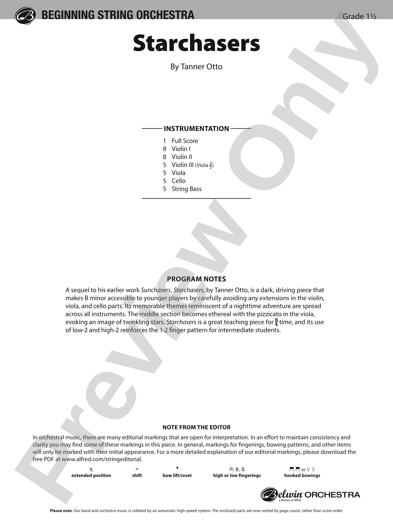 Starchasers: String Orchestra Conductor Score & Parts