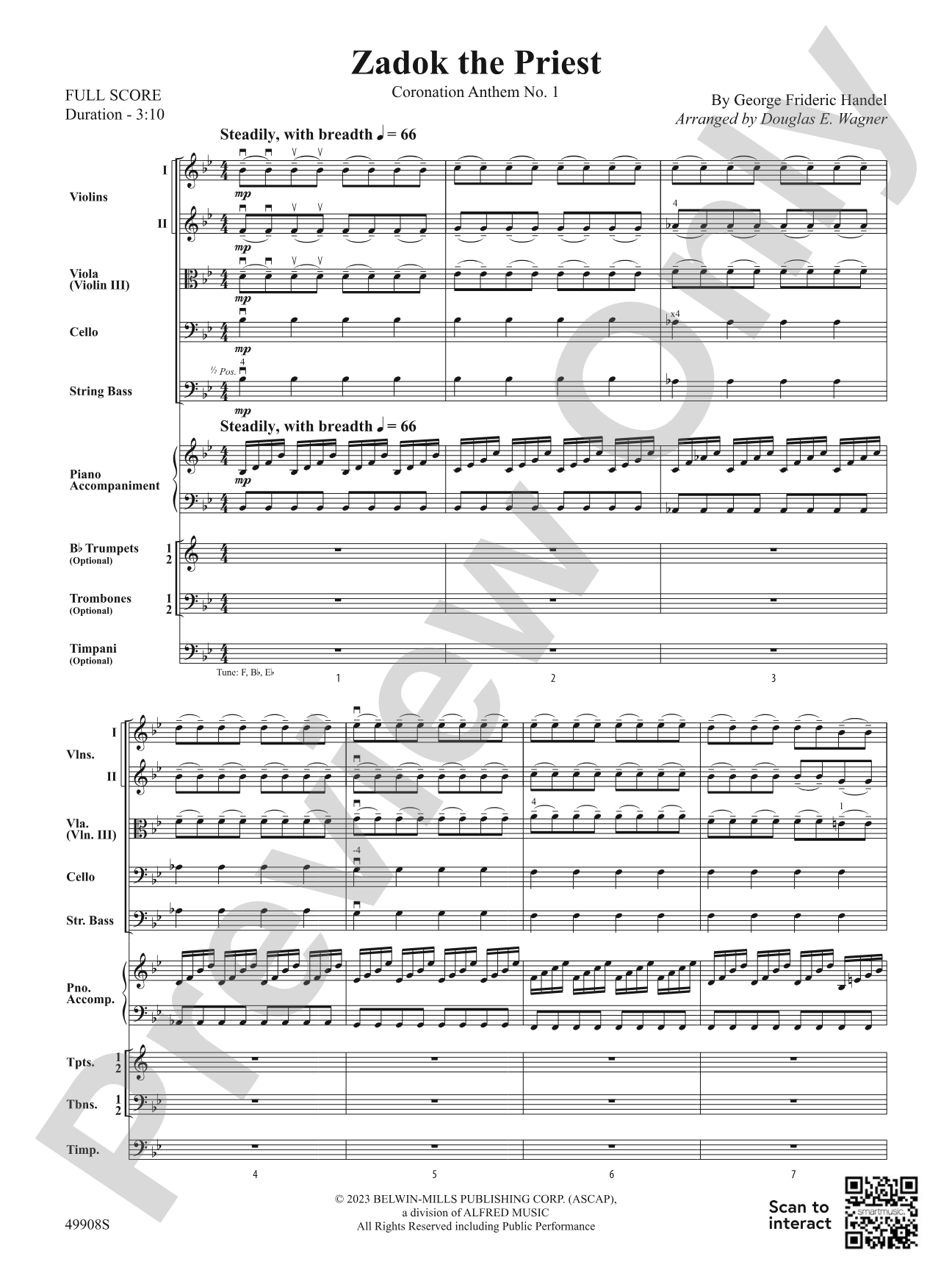 Zadok the Priest: Score