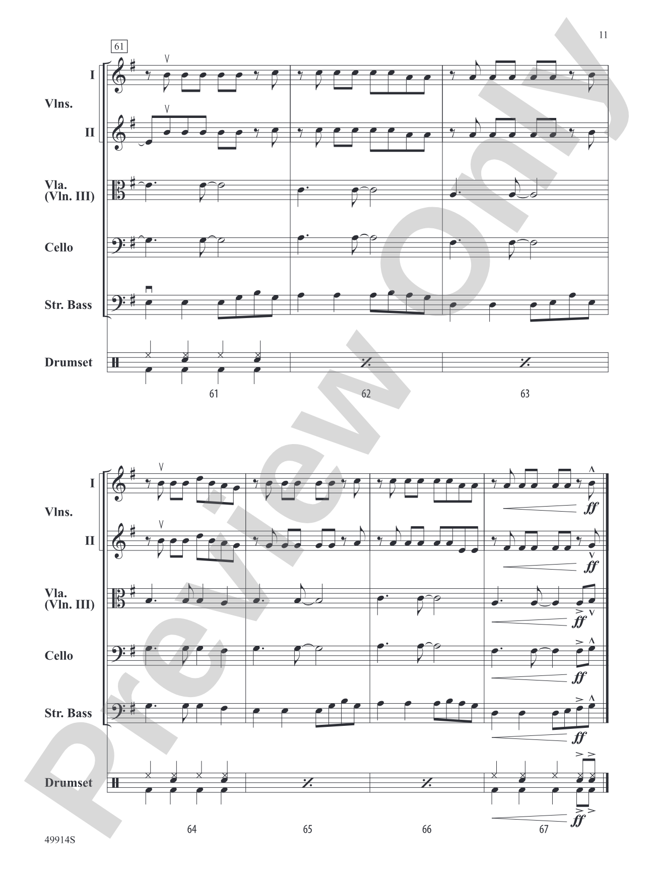 Flowers: String Orchestra Conductor Score & Parts