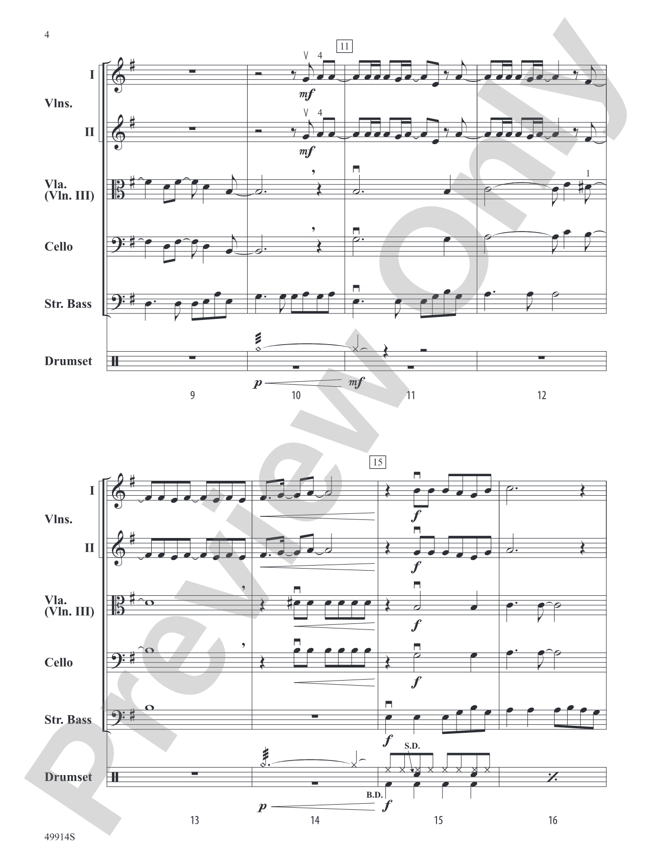 Flowers: String Orchestra Conductor Score & Parts