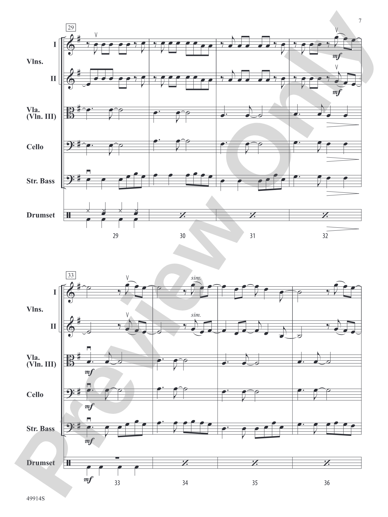 Flowers: String Orchestra Conductor Score & Parts