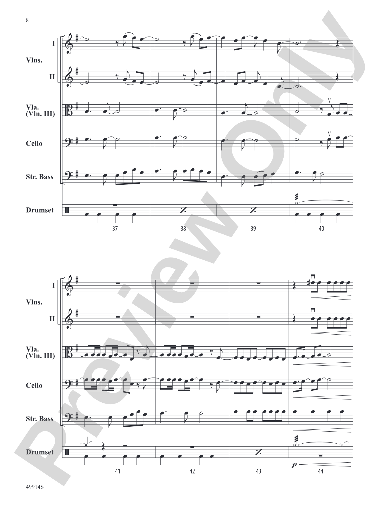 Flowers: String Orchestra Conductor Score & Parts