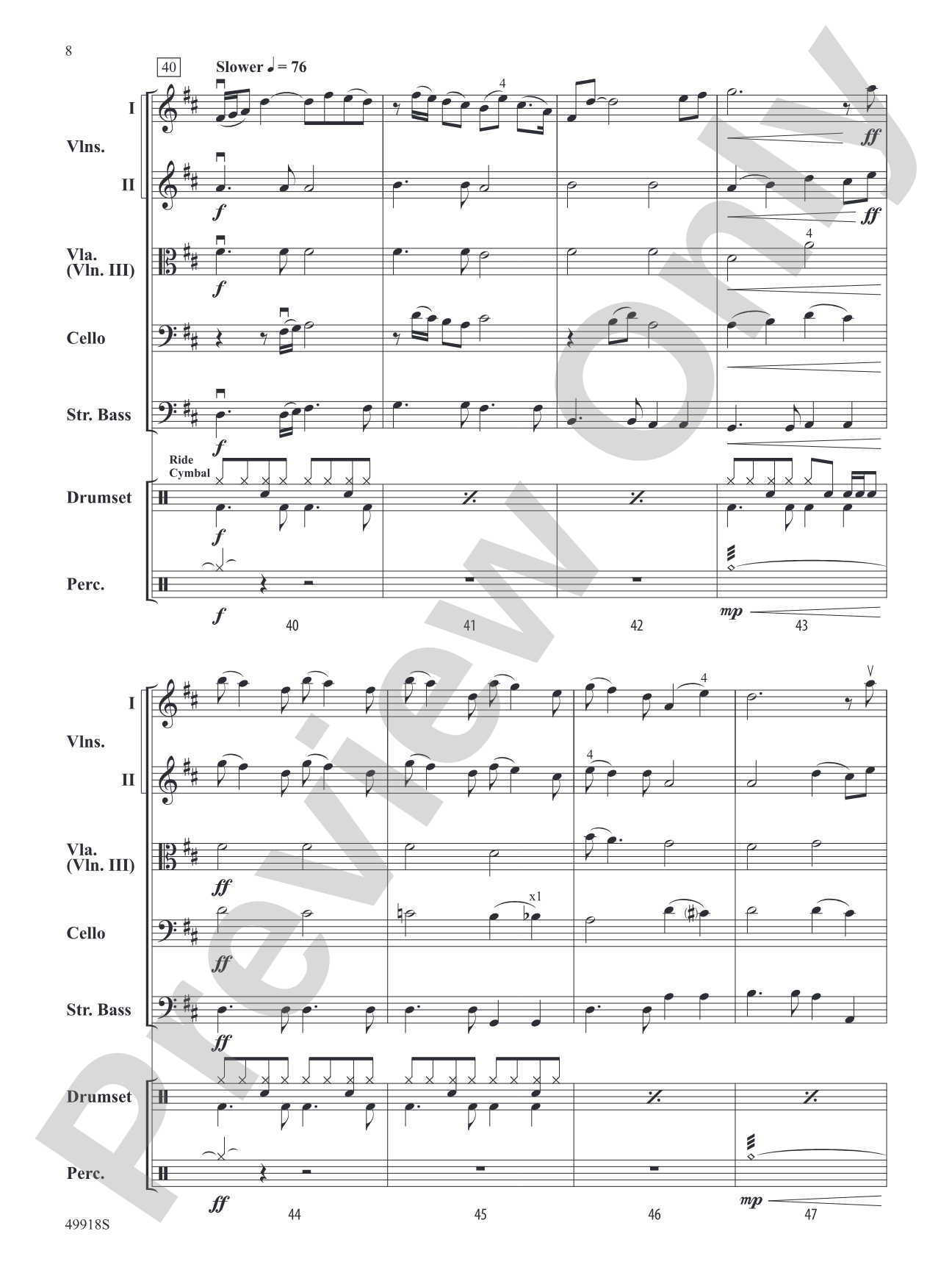 Tomorrow: String Orchestra Conductor Score & Parts