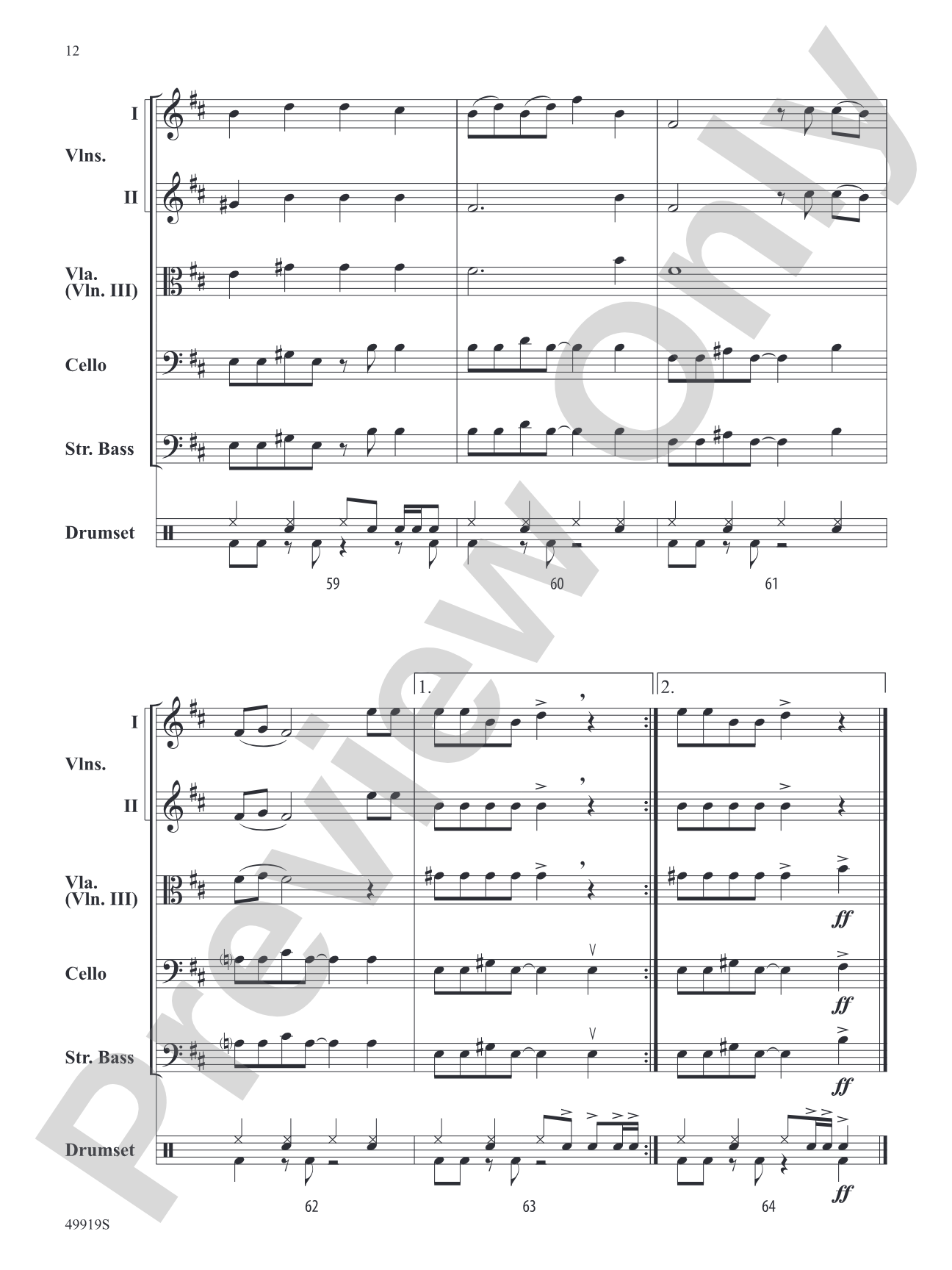 Bones: String Orchestra Conductor Score & Parts