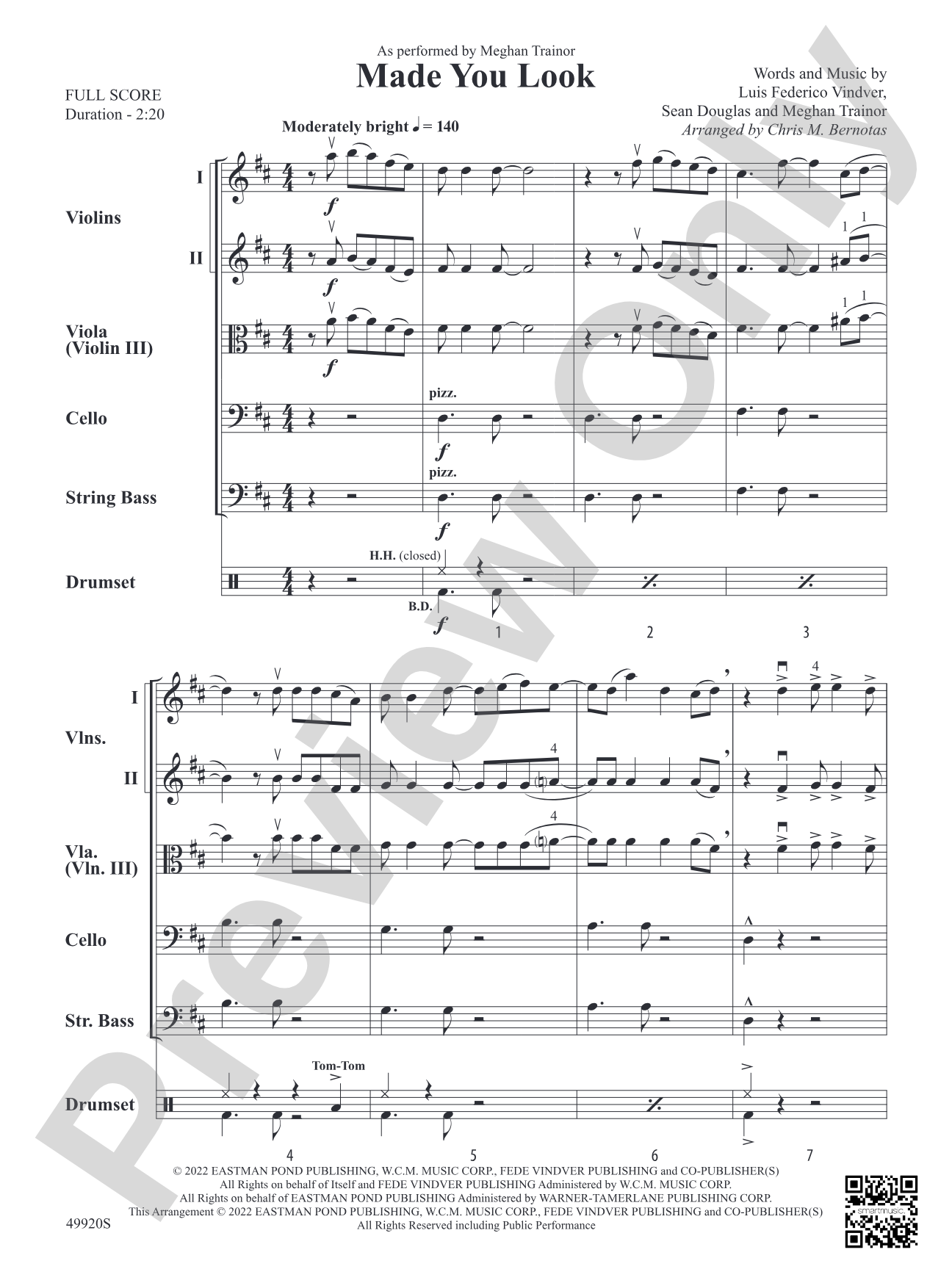Made You Look: String Orchestra Conductor Score & Parts