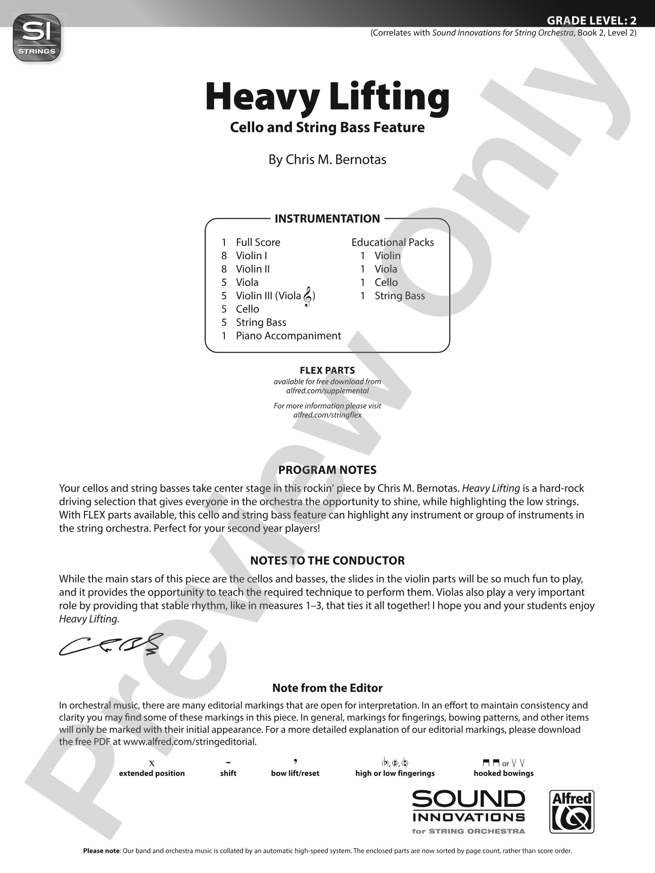 Heavy Lifting: Flexible String Ensemble Score & Parts