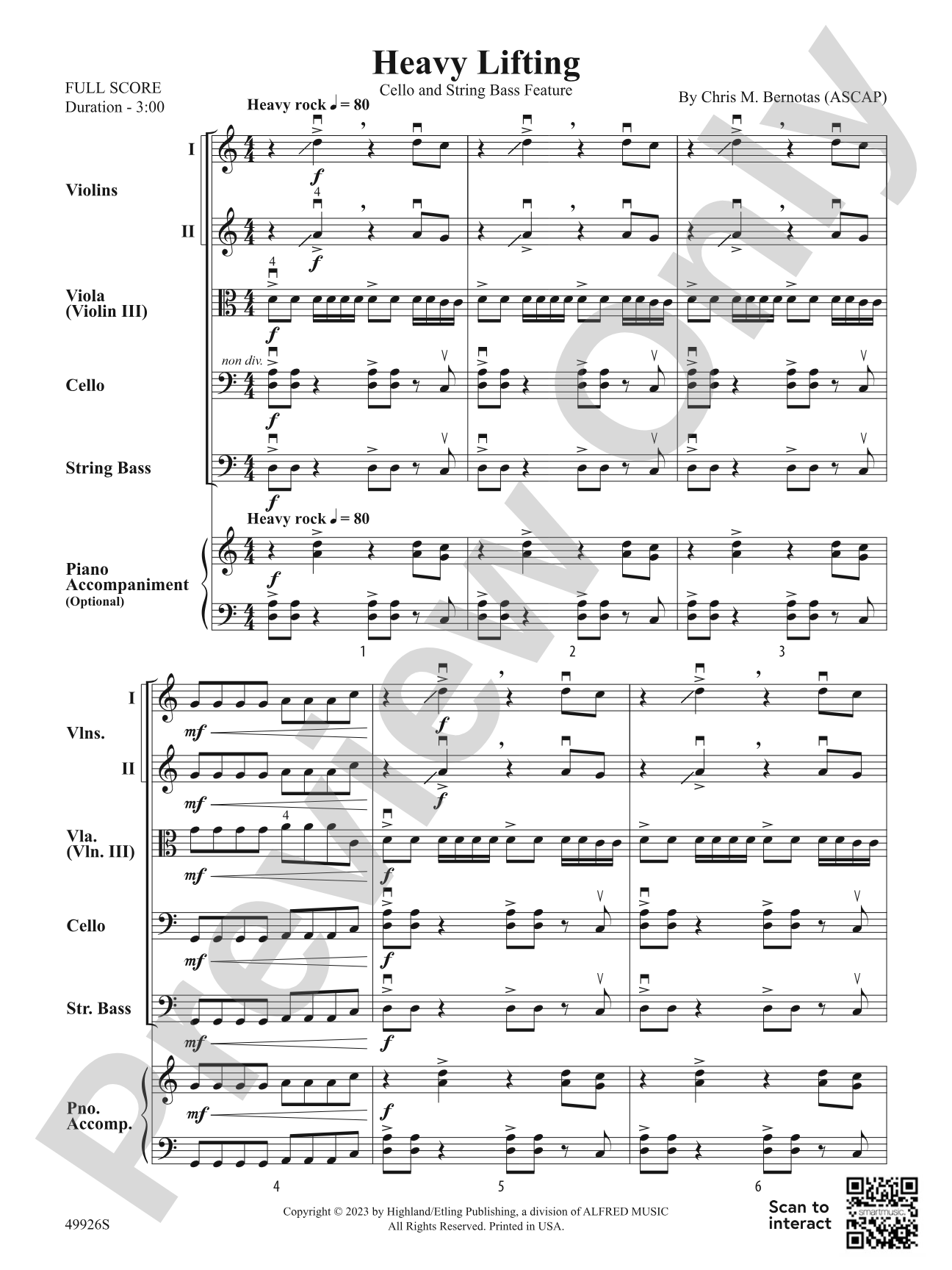 Heavy Lifting: Flexible String Ensemble Score & Parts