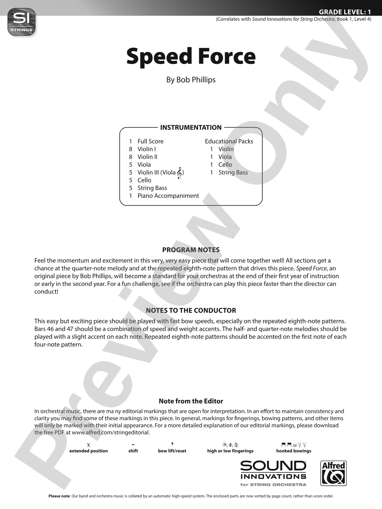 Speed Force: String Orchestra Conductor Score & Parts