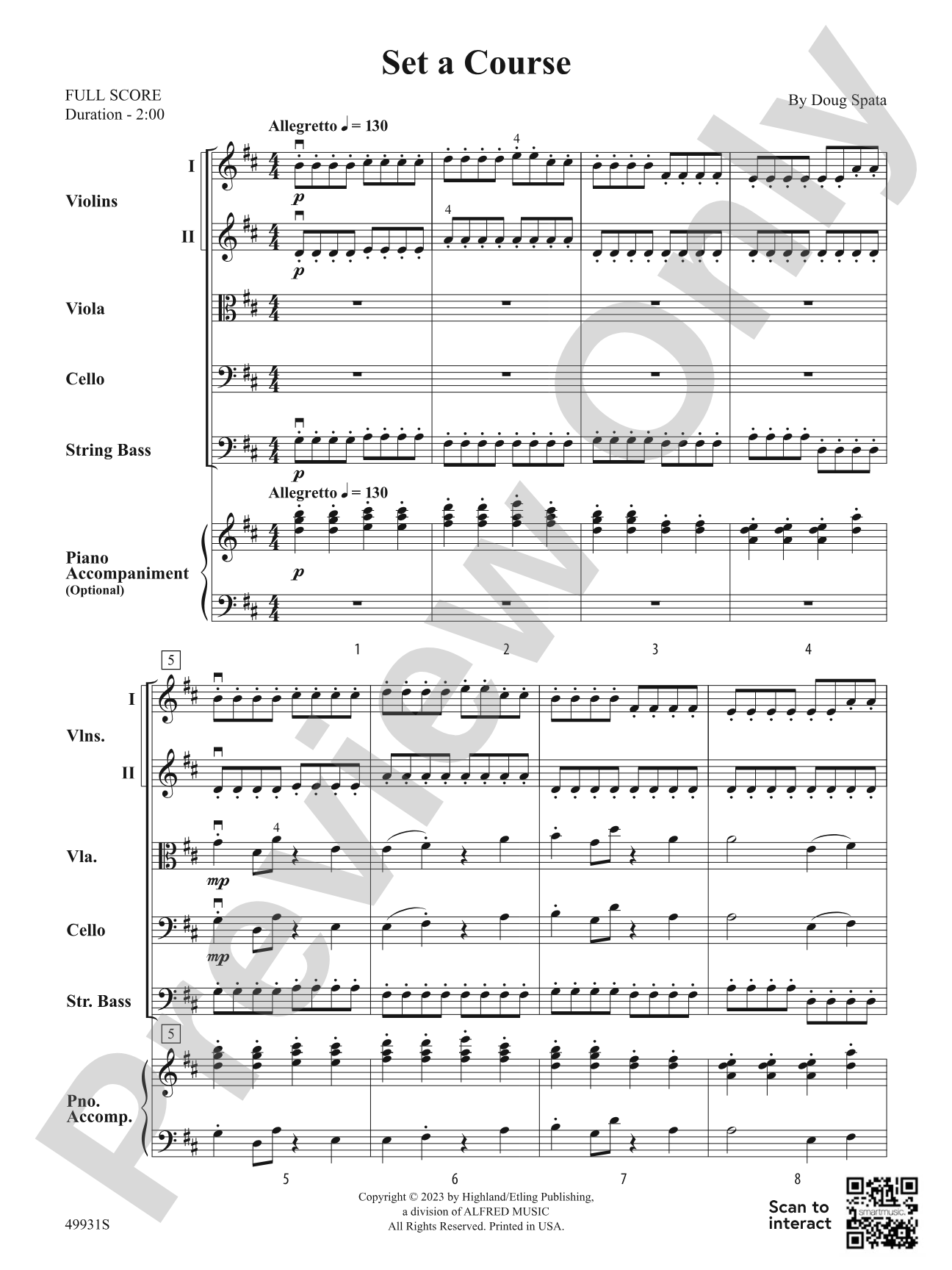 Set a Course: String Orchestra Score & Parts