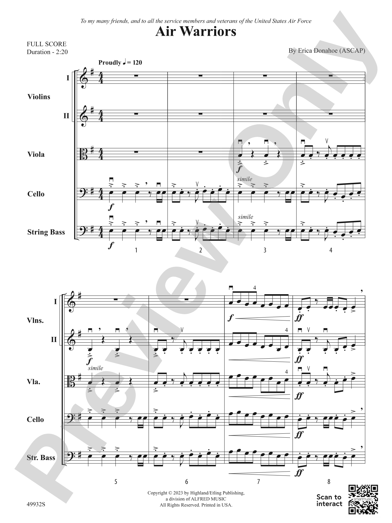 Air Warriors: String Orchestra Conductor Score & Parts