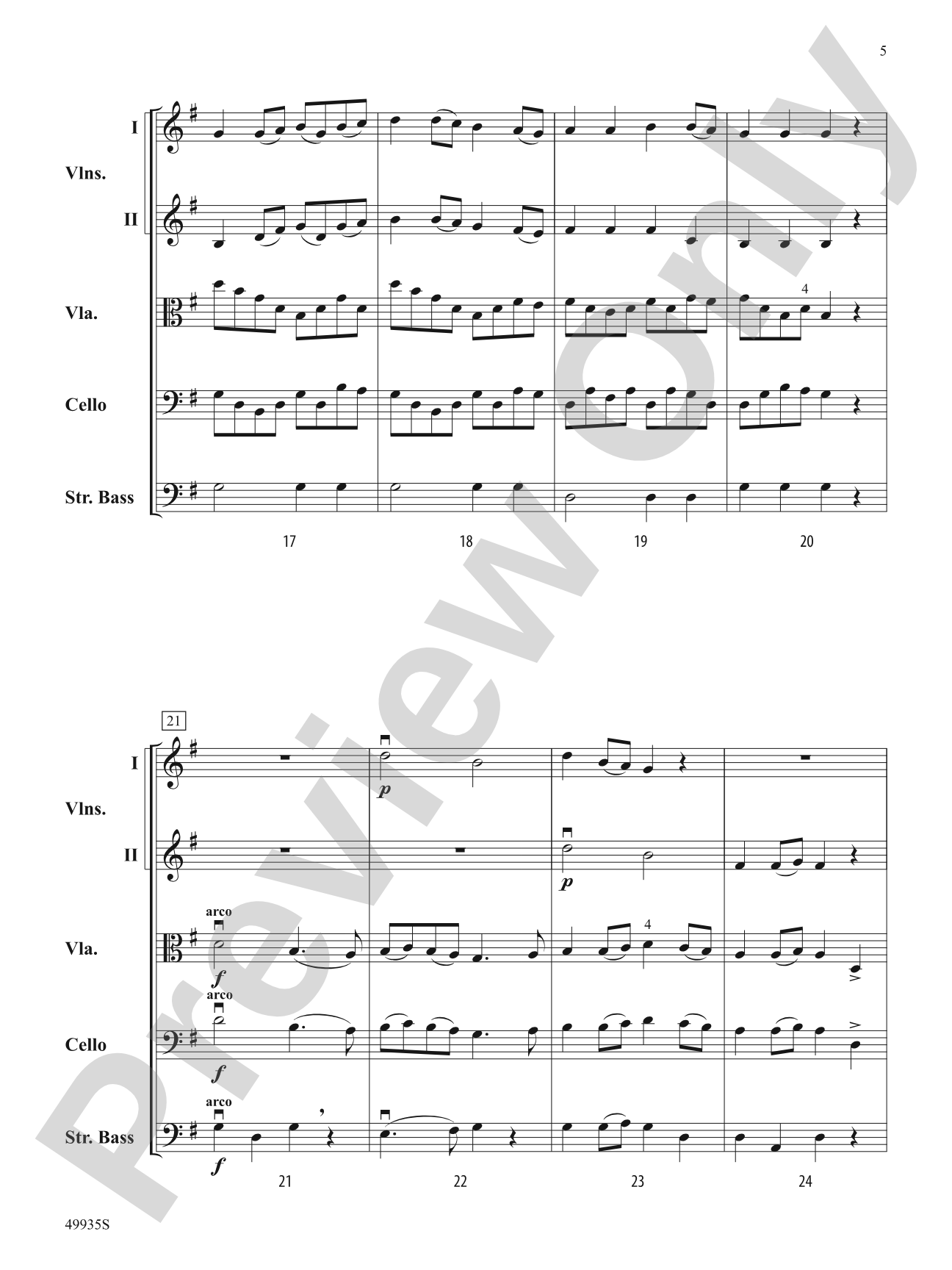 Shaker Variations: String Orchestra Conductor Score & Parts